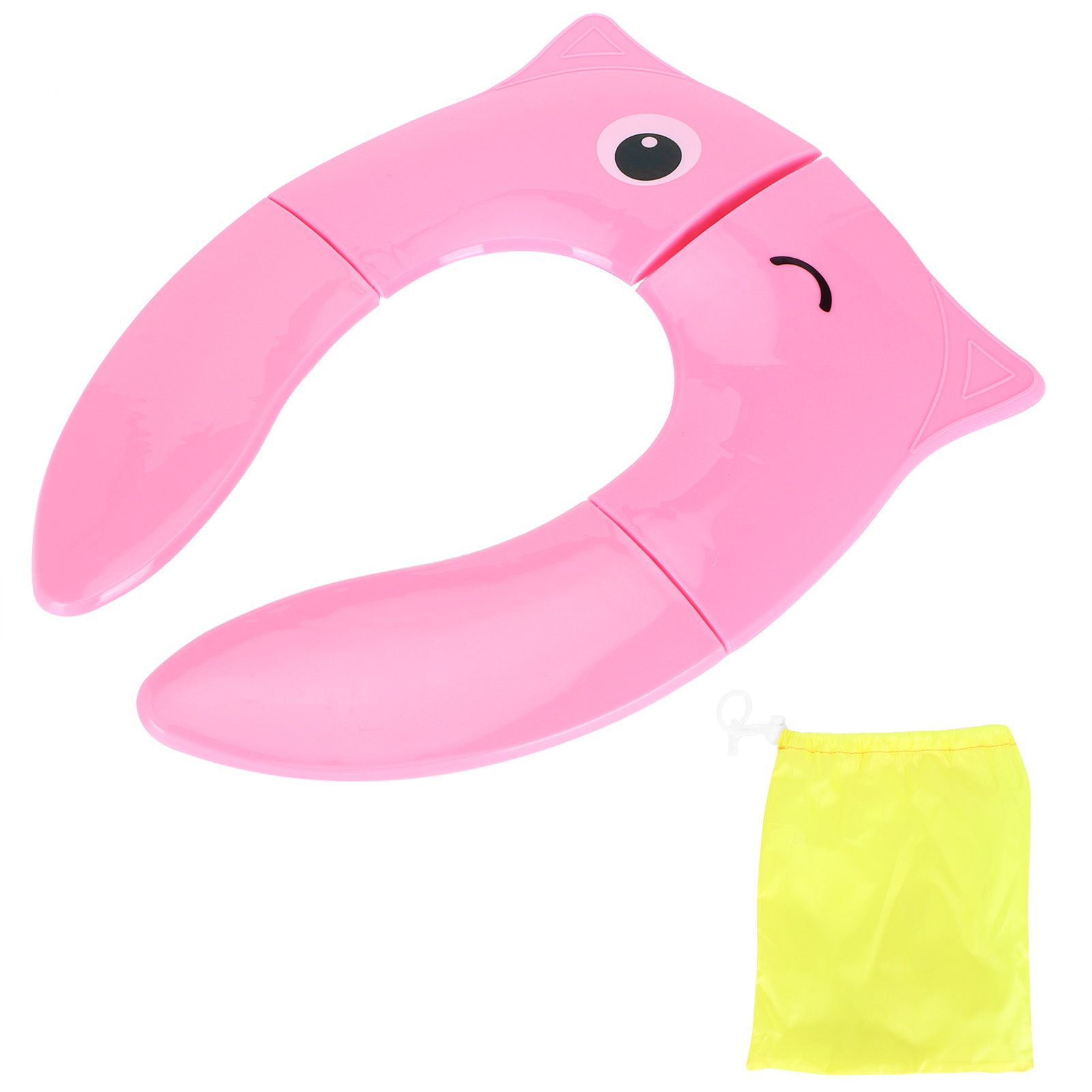 Folding Potty Seat Pad Portable Baby Toddler Toilet Training Seat Non Slip Pad for Travel(Pink ) - Image 1