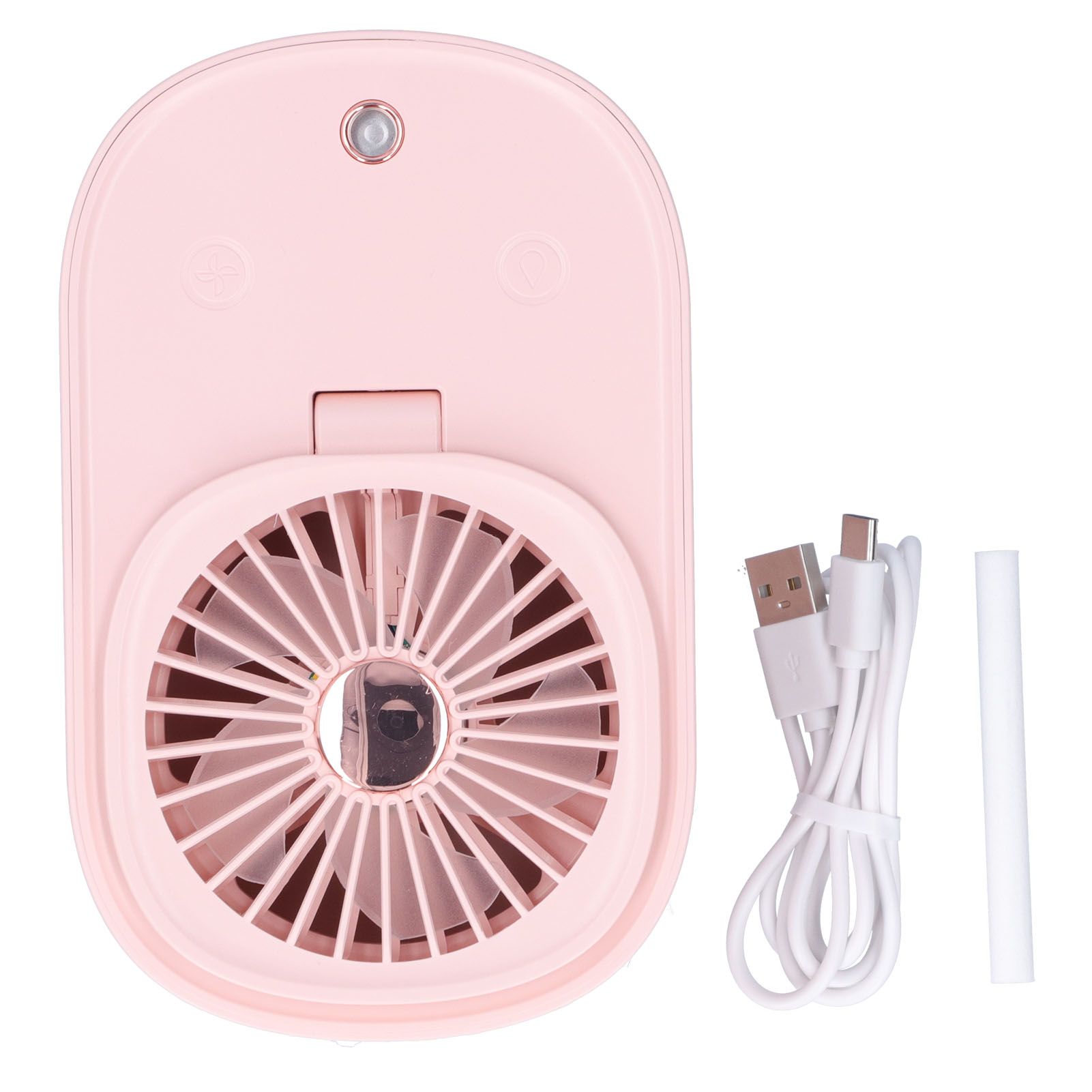 90 Degree Folding Electric Fan 2 in1 Portable Humidifying Electric Fan for Home OfficePink - Image 1
