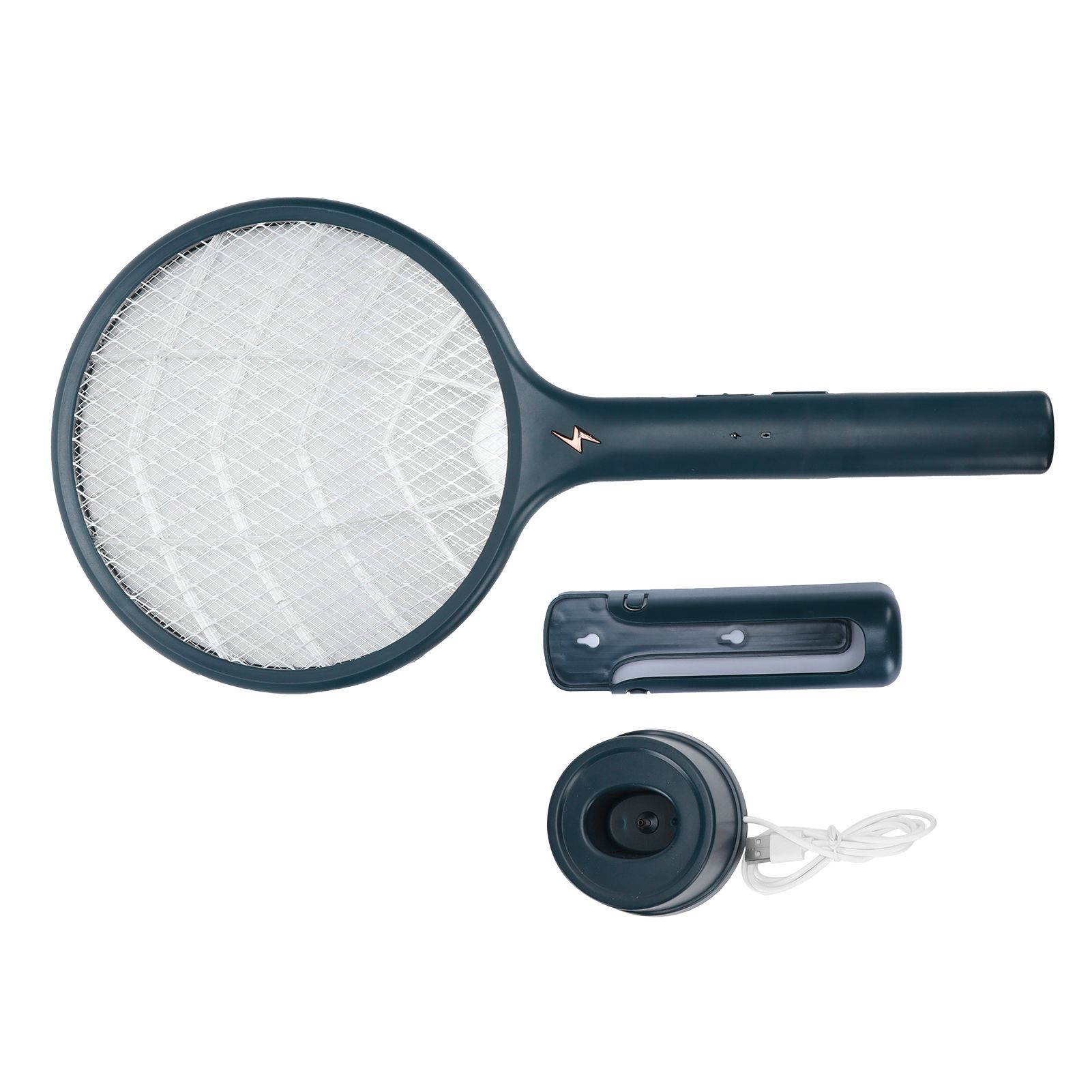 2 in 1 Mosquito Killer Lamp Electric Fly Swatter Mosquito Racket USB Charging for Home(Base de charge support mural ) - Image 1