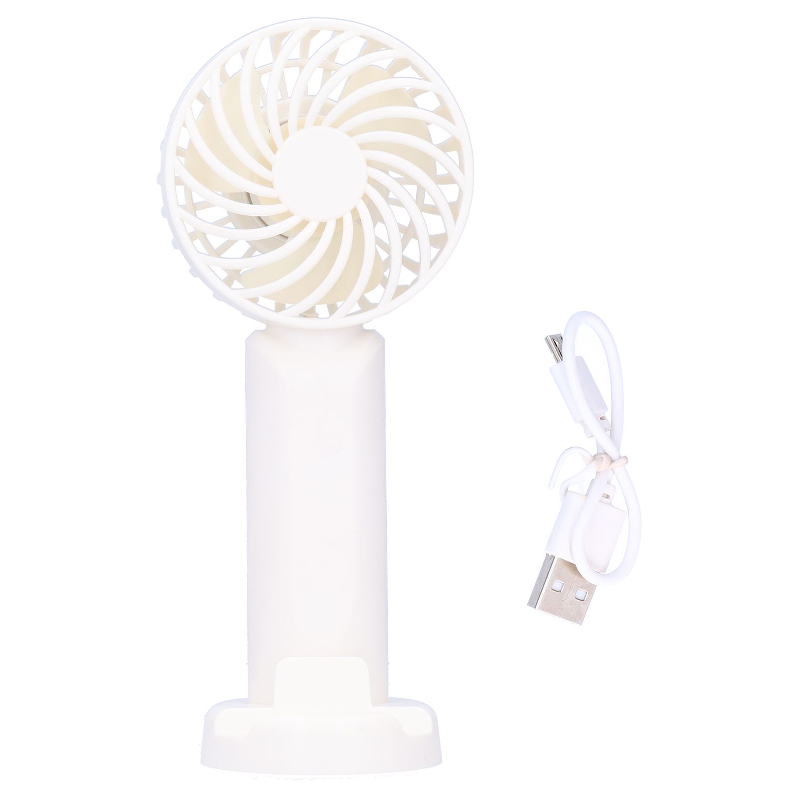 3‑Gear Adjustable Fan Portable Handheld Mobile Phone Holder Electric Fan for DormitoryWhite - Image 1