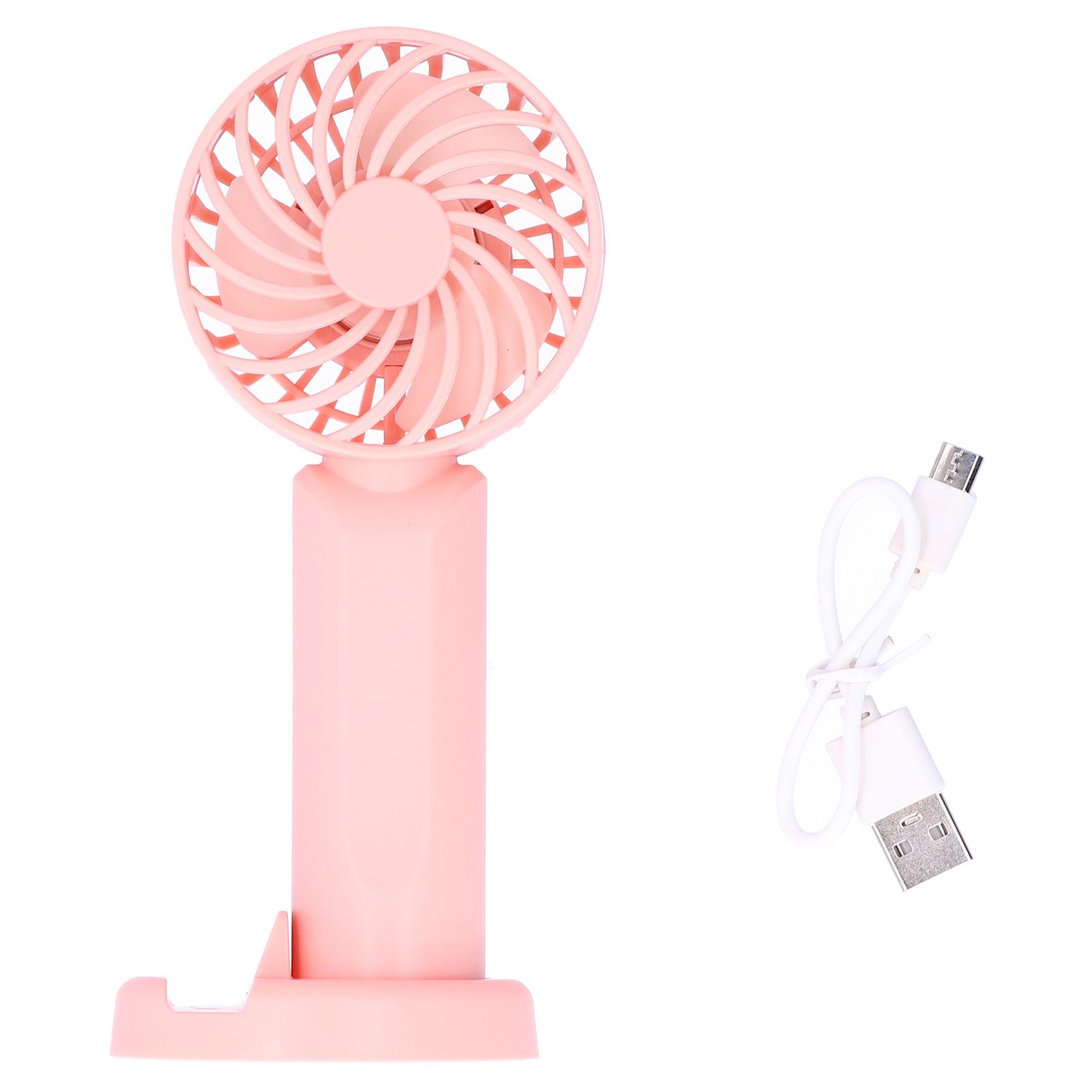 3‑Gear Adjustable Fan Portable Handheld Mobile Phone Holder Electric Fan for DormitoryPink - Image 1