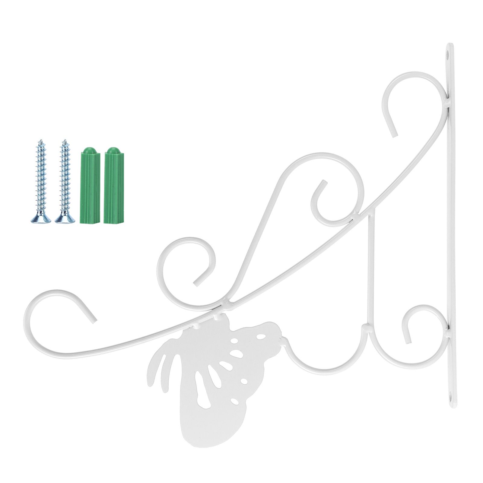 Flower Pot Hanging Hook European Style Wrought Iron Plants Hanger for Garden Patio Balcony White - Image 1