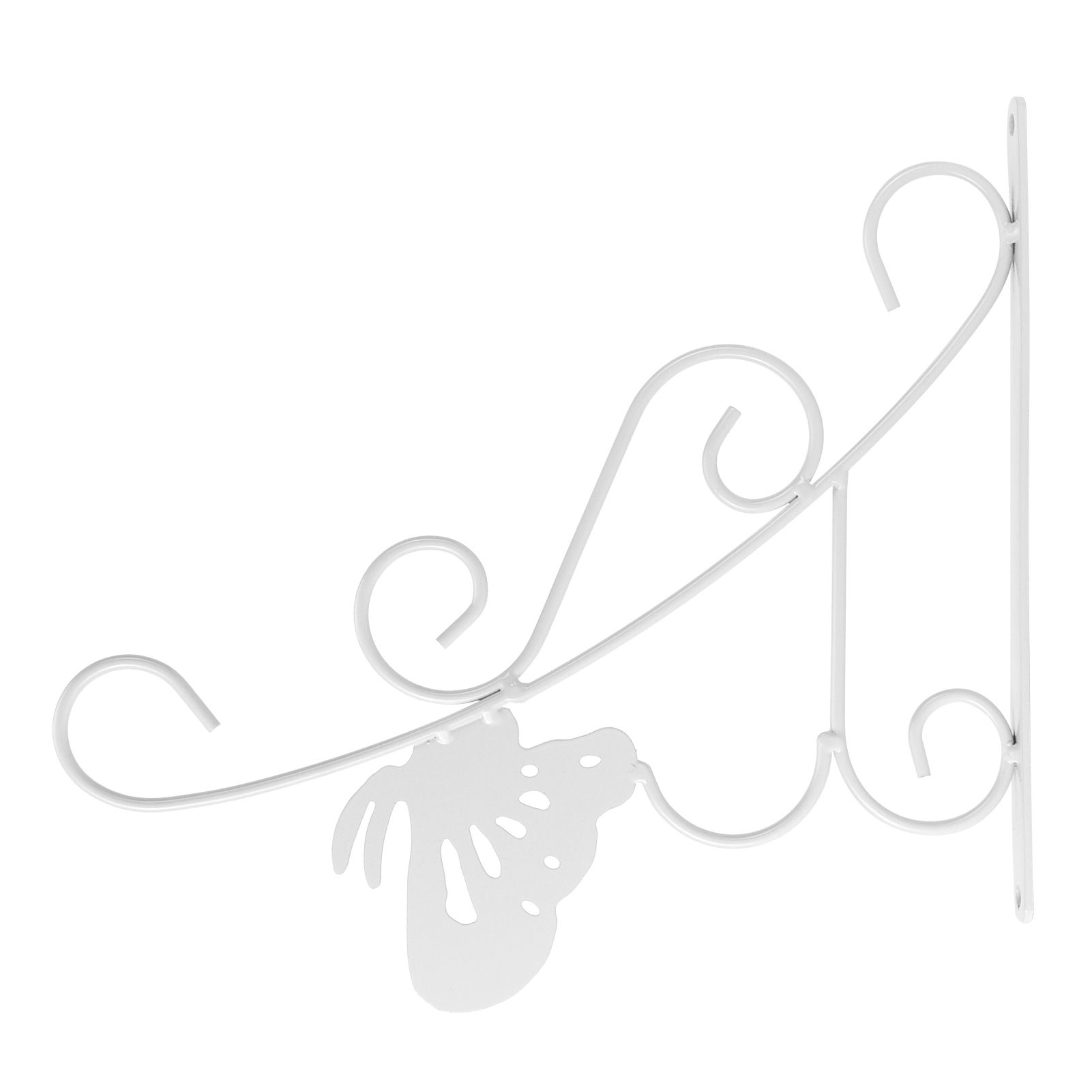Flower Pot Hanging Hook European Style Wrought Iron Plants Hanger for Garden Patio Balcony White - Image 2