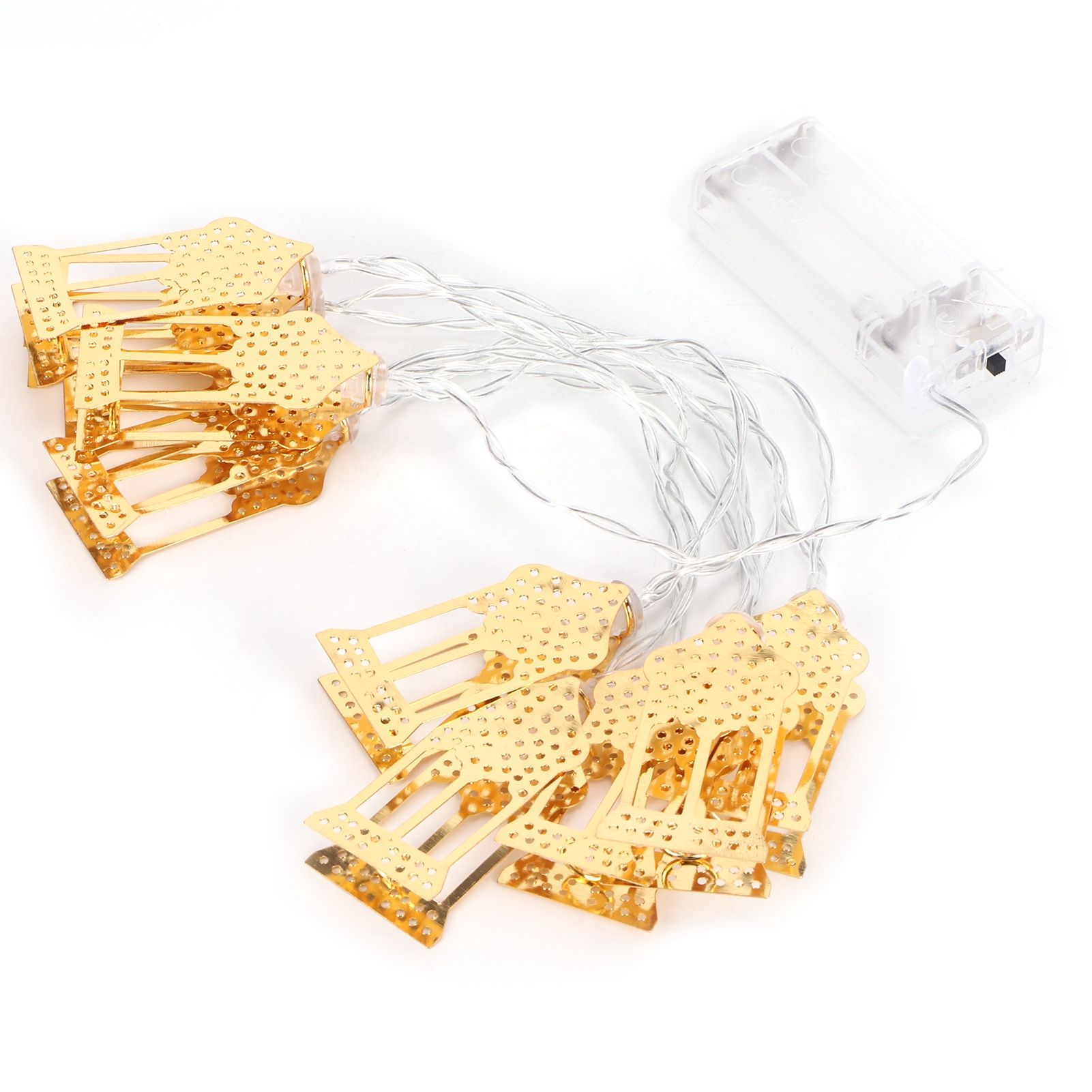 1.5m String Light Muslim Innovative Wrought Iron Ramadan Decoration Ornament Gold - Image 4