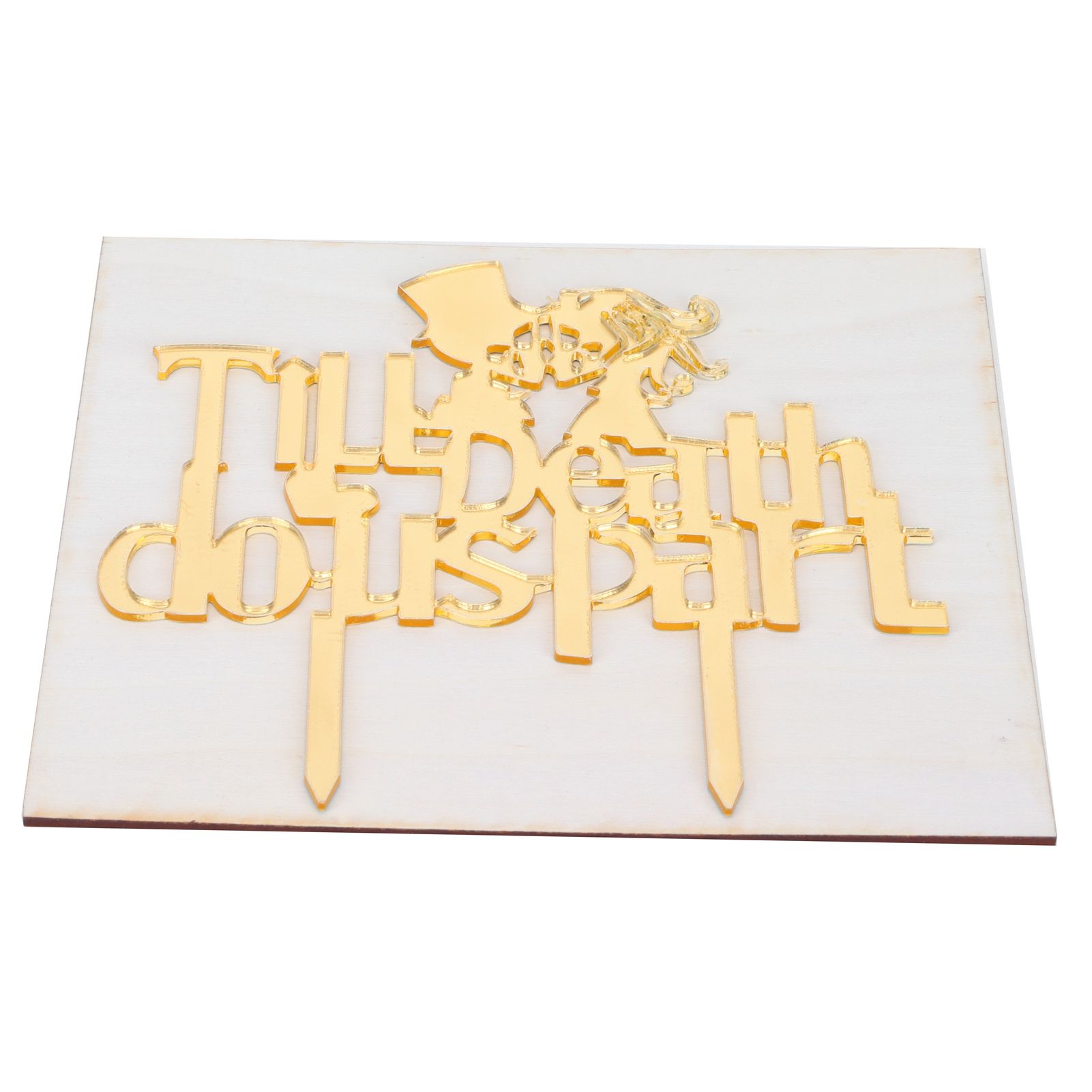 Acrylic Cake Topper Mirror Surface Insert Sticks for Wedding Party Holiday Cake Decoration - Image 1