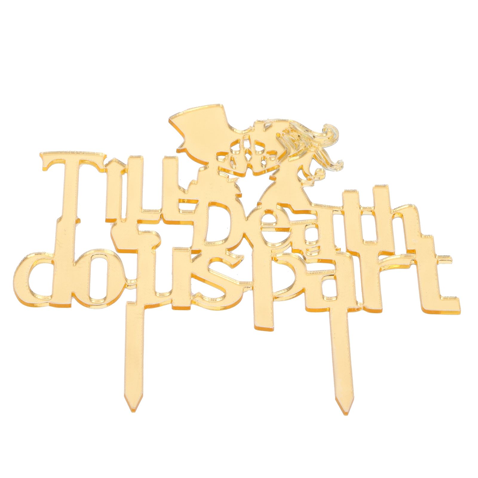 Acrylic Cake Topper Mirror Surface Insert Sticks for Wedding Party Holiday Cake Decoration - Image 2