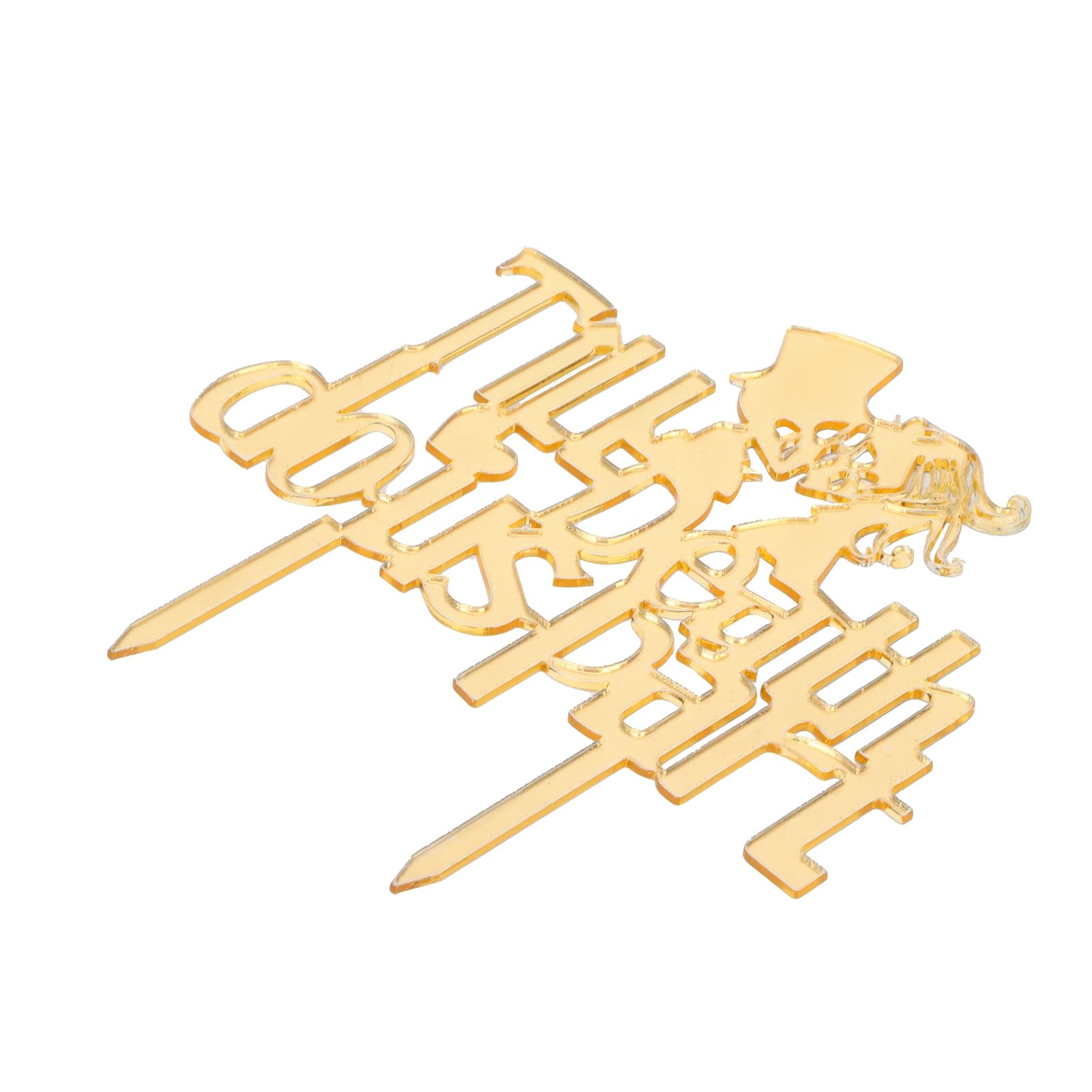 Acrylic Cake Topper Mirror Surface Insert Sticks for Wedding Party Holiday Cake Decoration - Image 3