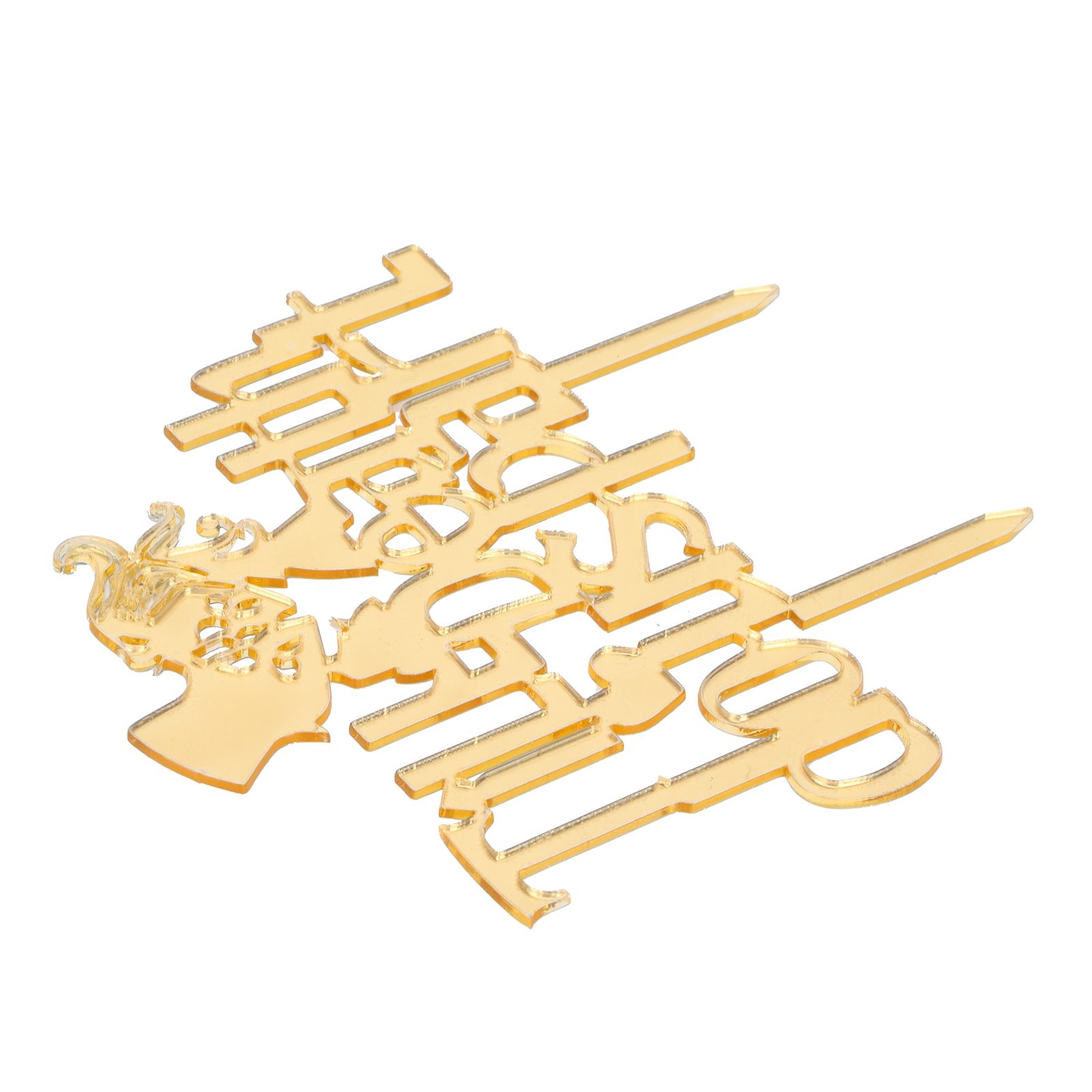 Acrylic Cake Topper Mirror Surface Insert Sticks for Wedding Party Holiday Cake Decoration - Image 5