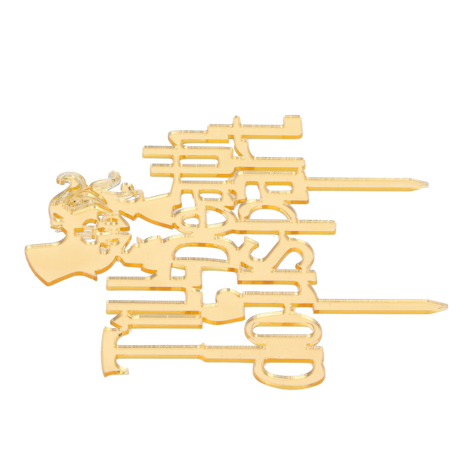 Acrylic Cake Topper Mirror Surface Insert Sticks for Wedding Party Holiday Cake Decoration - Image 6