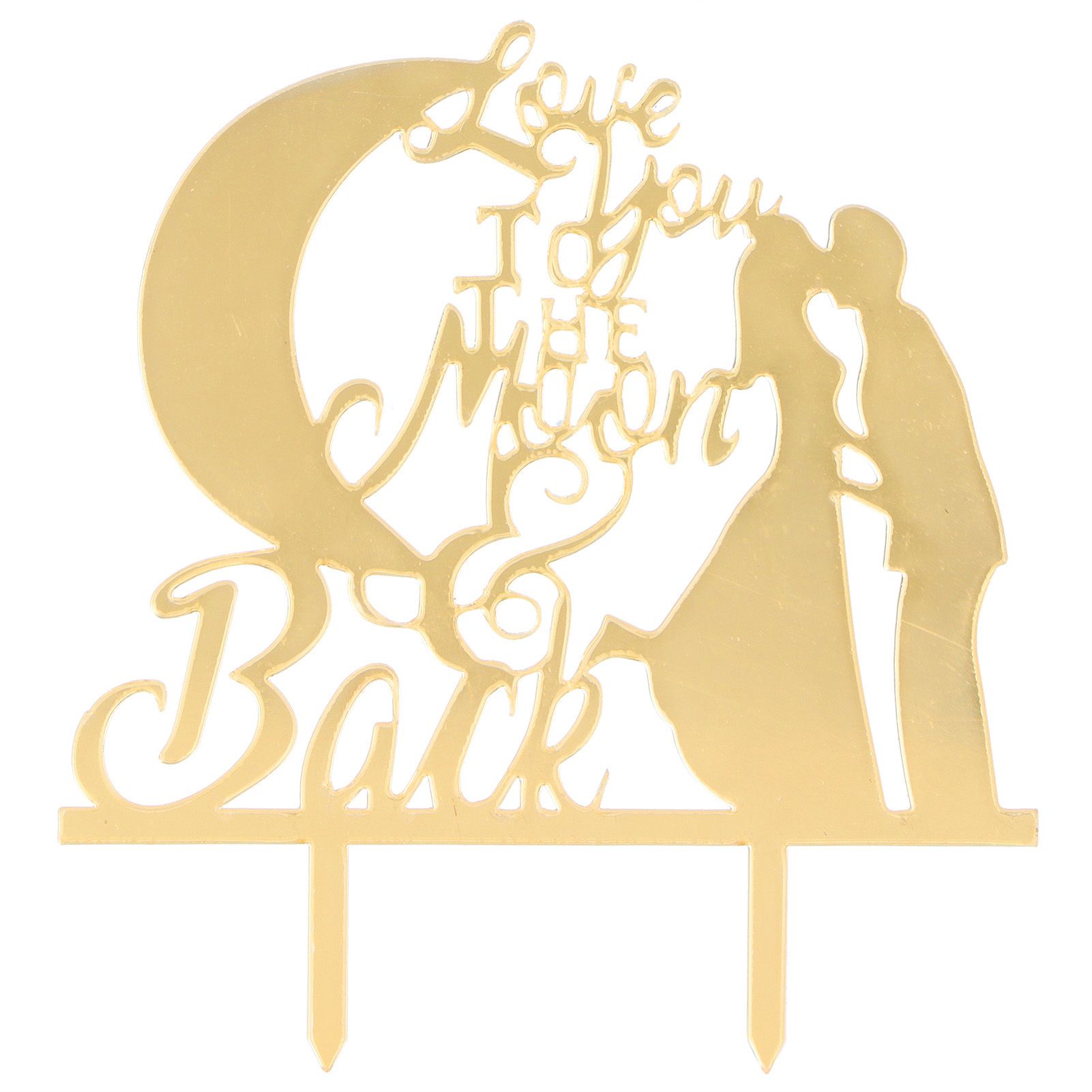 Cake Insert Gold Mirror Surface Cake Topper for Wedding Party Holiday Decoration - Image 1