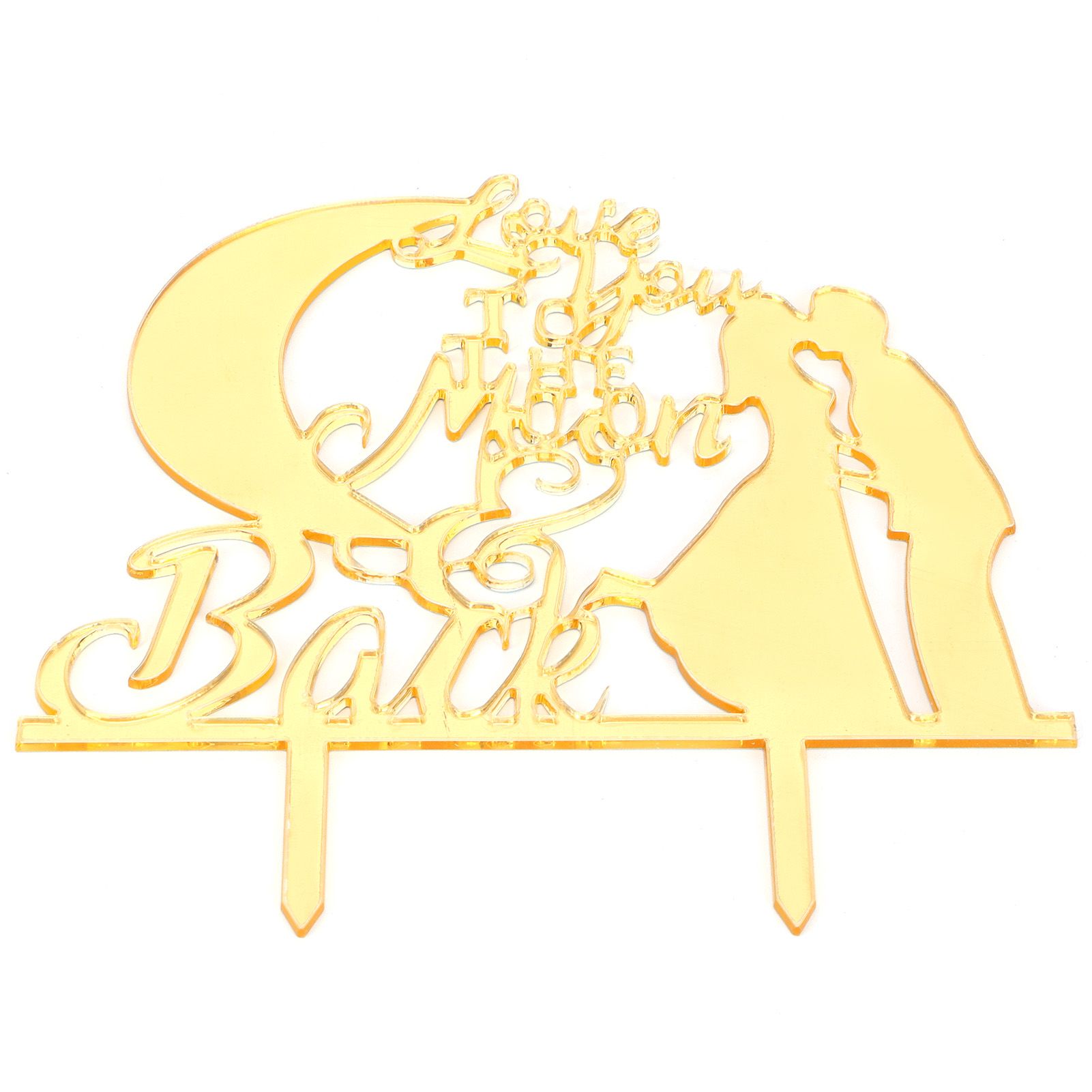 Cake Insert Gold Mirror Surface Cake Topper for Wedding Party Holiday Decoration - Image 2