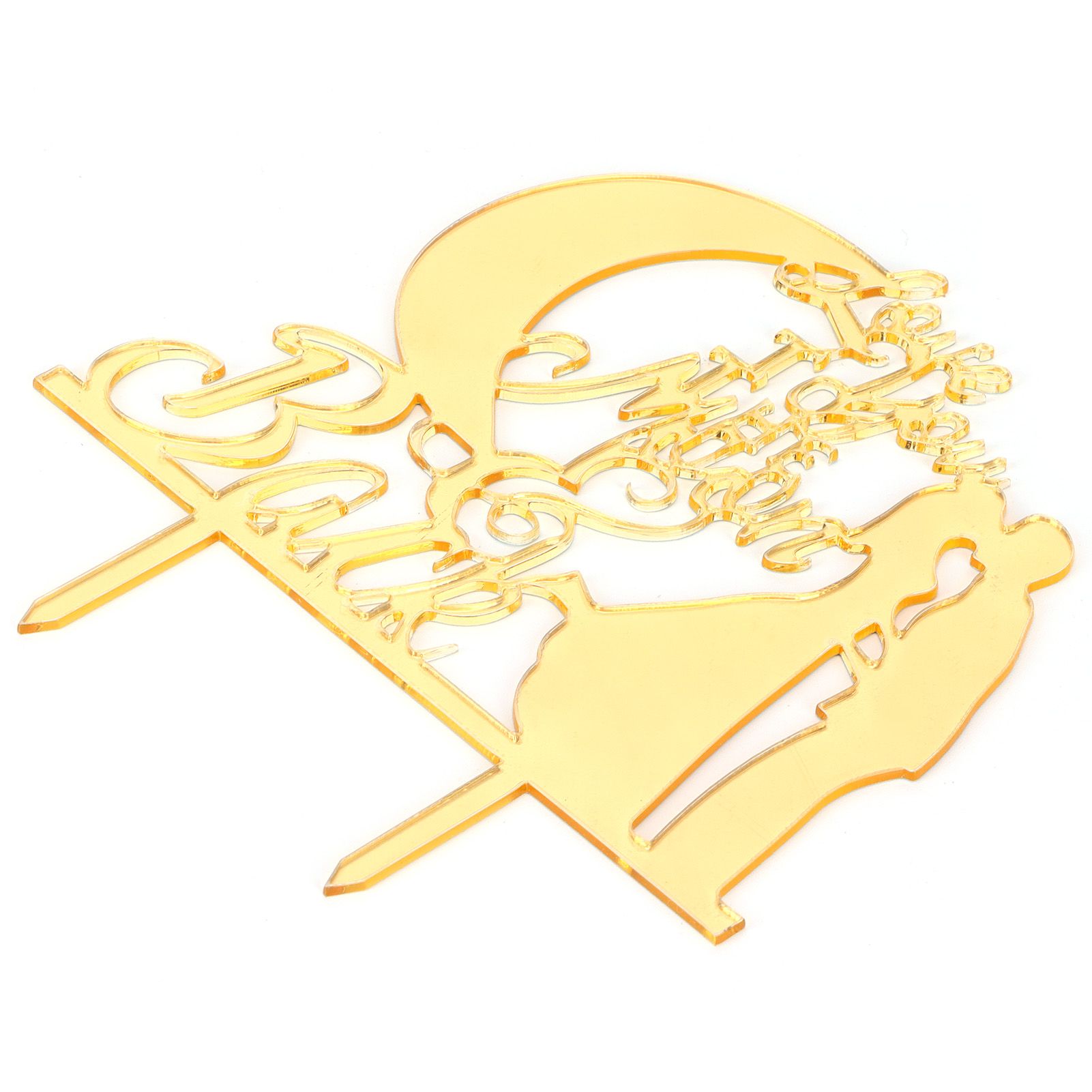 Cake Insert Gold Mirror Surface Cake Topper for Wedding Party Holiday Decoration - Image 3