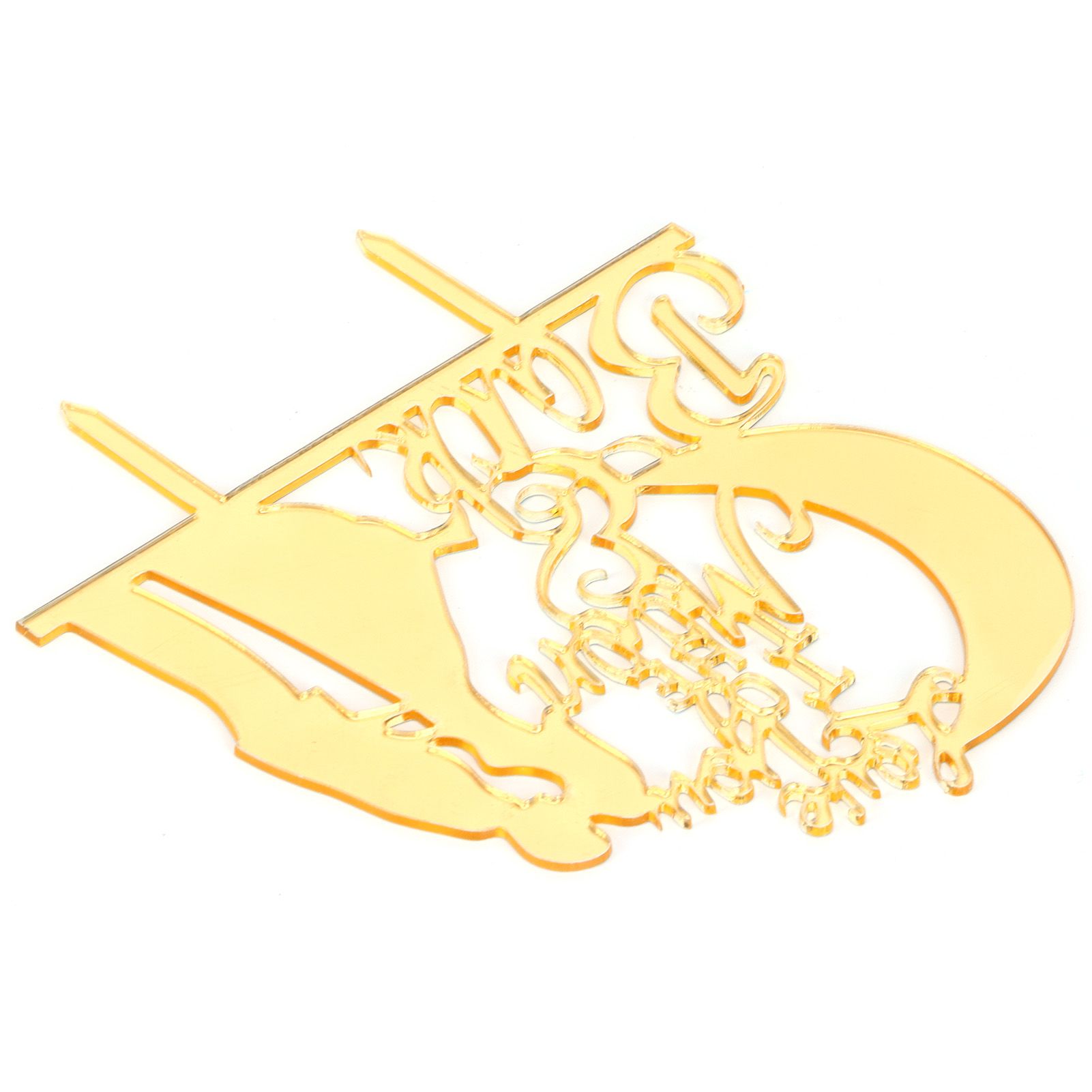 Cake Insert Gold Mirror Surface Cake Topper for Wedding Party Holiday Decoration - Image 4