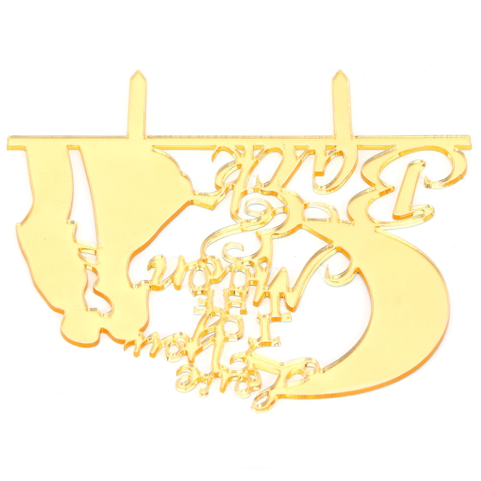 Cake Insert Gold Mirror Surface Cake Topper for Wedding Party Holiday Decoration - Image 5