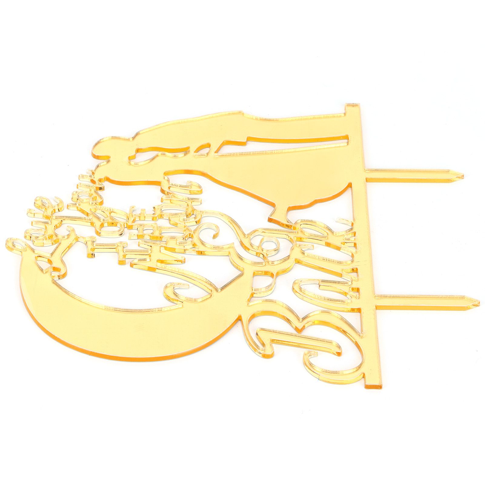 Cake Insert Gold Mirror Surface Cake Topper for Wedding Party Holiday Decoration - Image 8