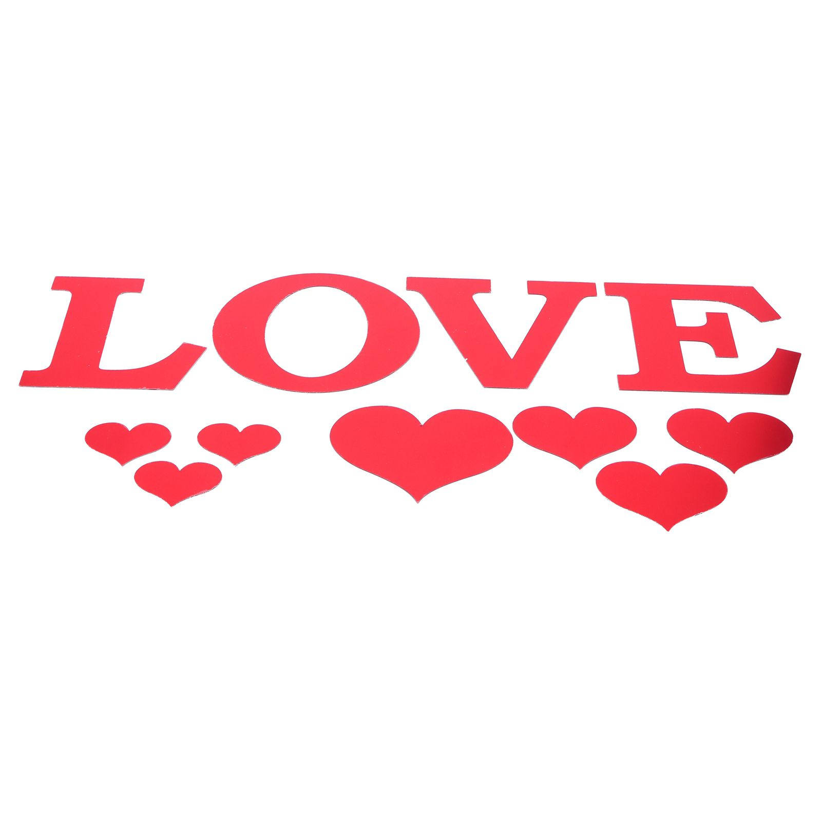 Mirror Wall Stickers Heart Shape DIY Wall Decal for Home Bedroom Living Room DecorRed - Image 1
