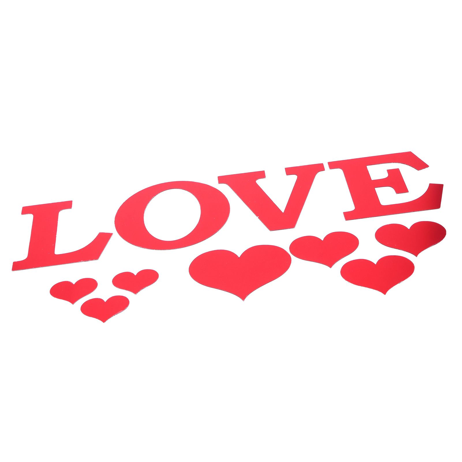 Mirror Wall Stickers Heart Shape DIY Wall Decal for Home Bedroom Living Room DecorRed - Image 2