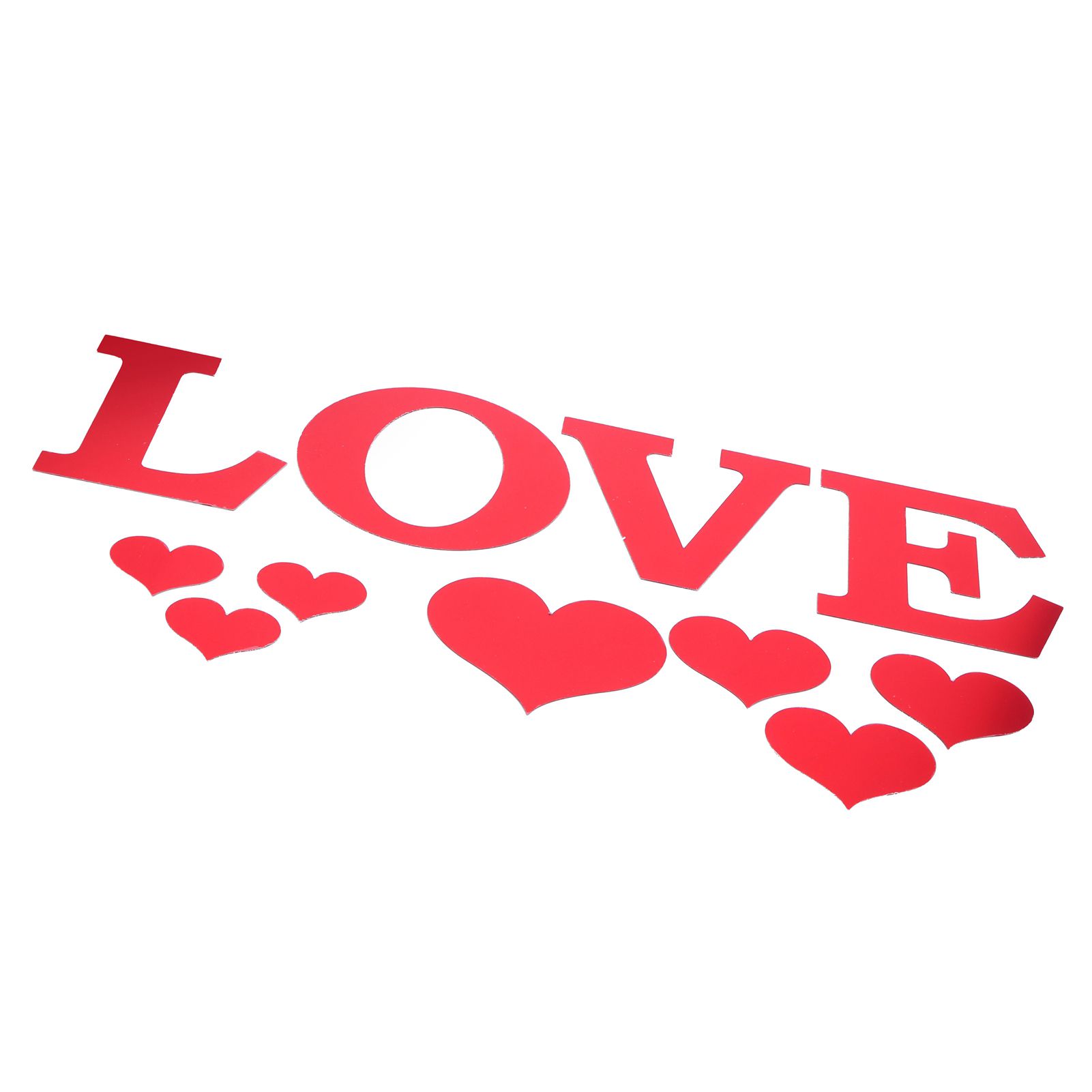 Mirror Wall Stickers Heart Shape DIY Wall Decal for Home Bedroom Living Room DecorRed - Image 3