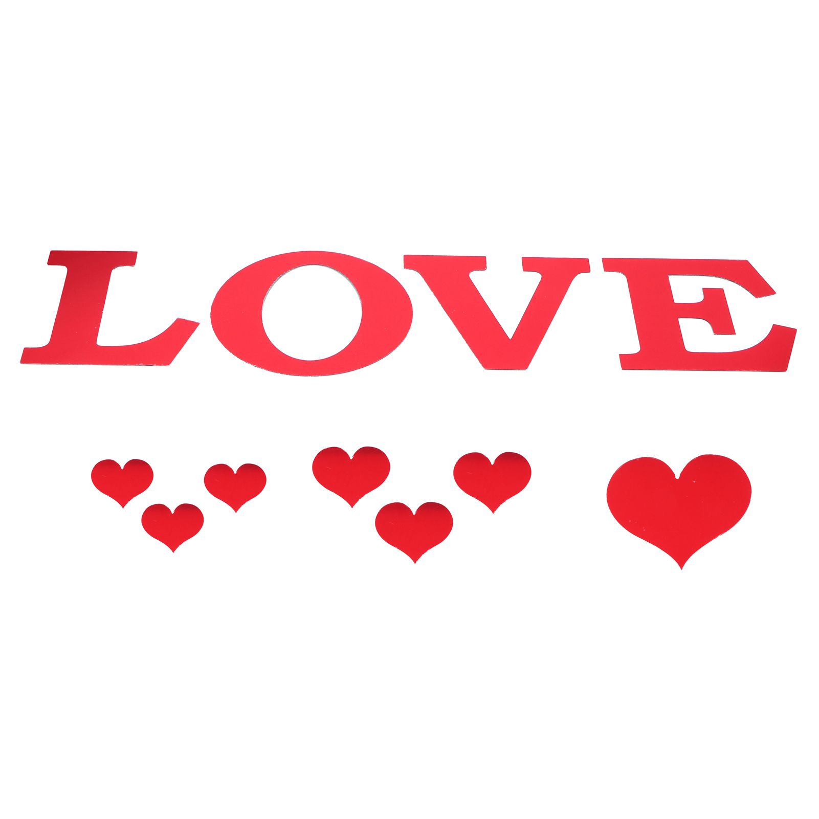 Mirror Wall Stickers Heart Shape DIY Wall Decal for Home Bedroom Living Room DecorRed - Image 4