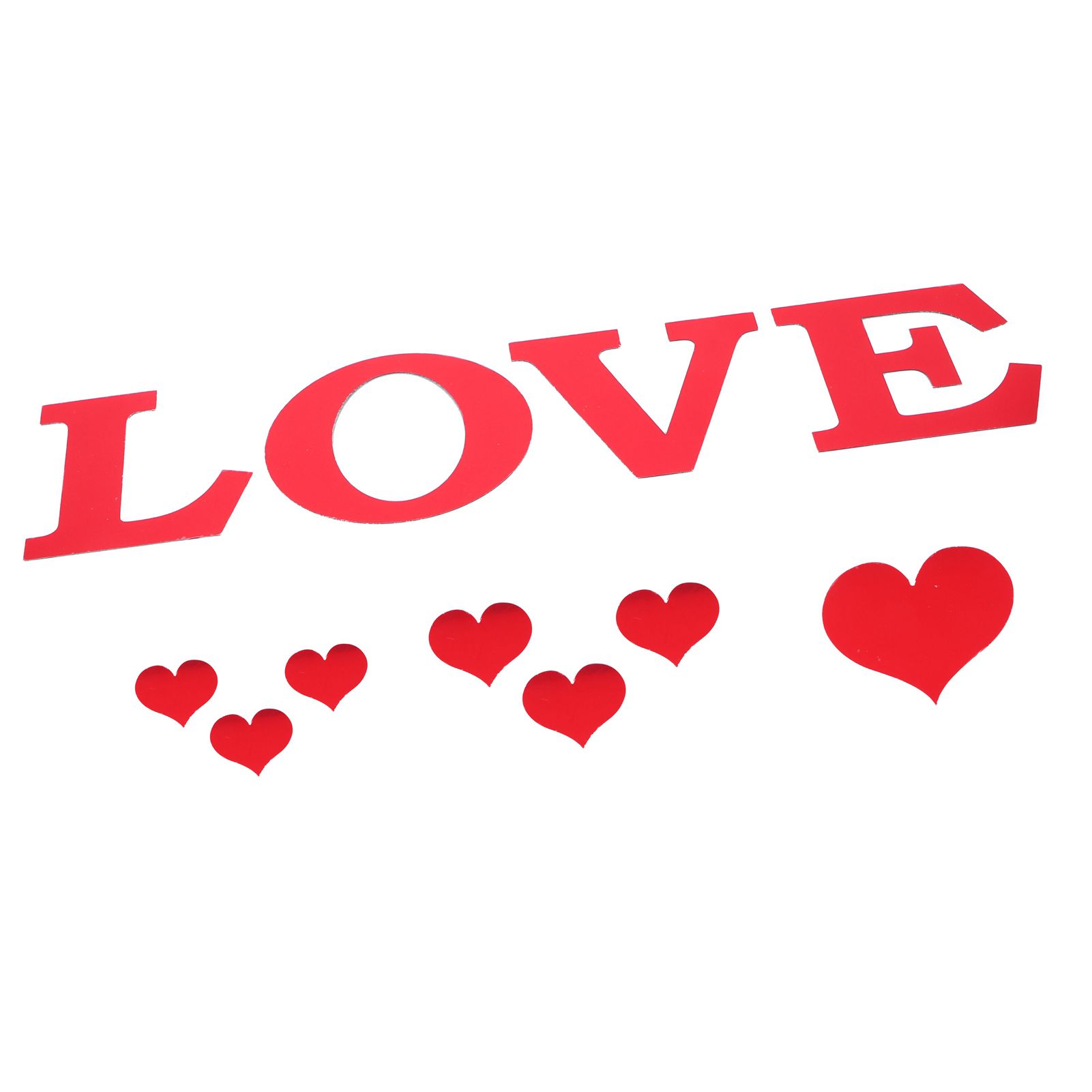 Mirror Wall Stickers Heart Shape DIY Wall Decal for Home Bedroom Living Room DecorRed - Image 5