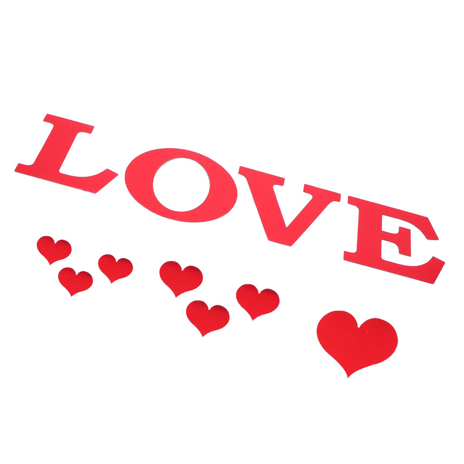 Mirror Wall Stickers Heart Shape DIY Wall Decal for Home Bedroom Living Room DecorRed - Image 6