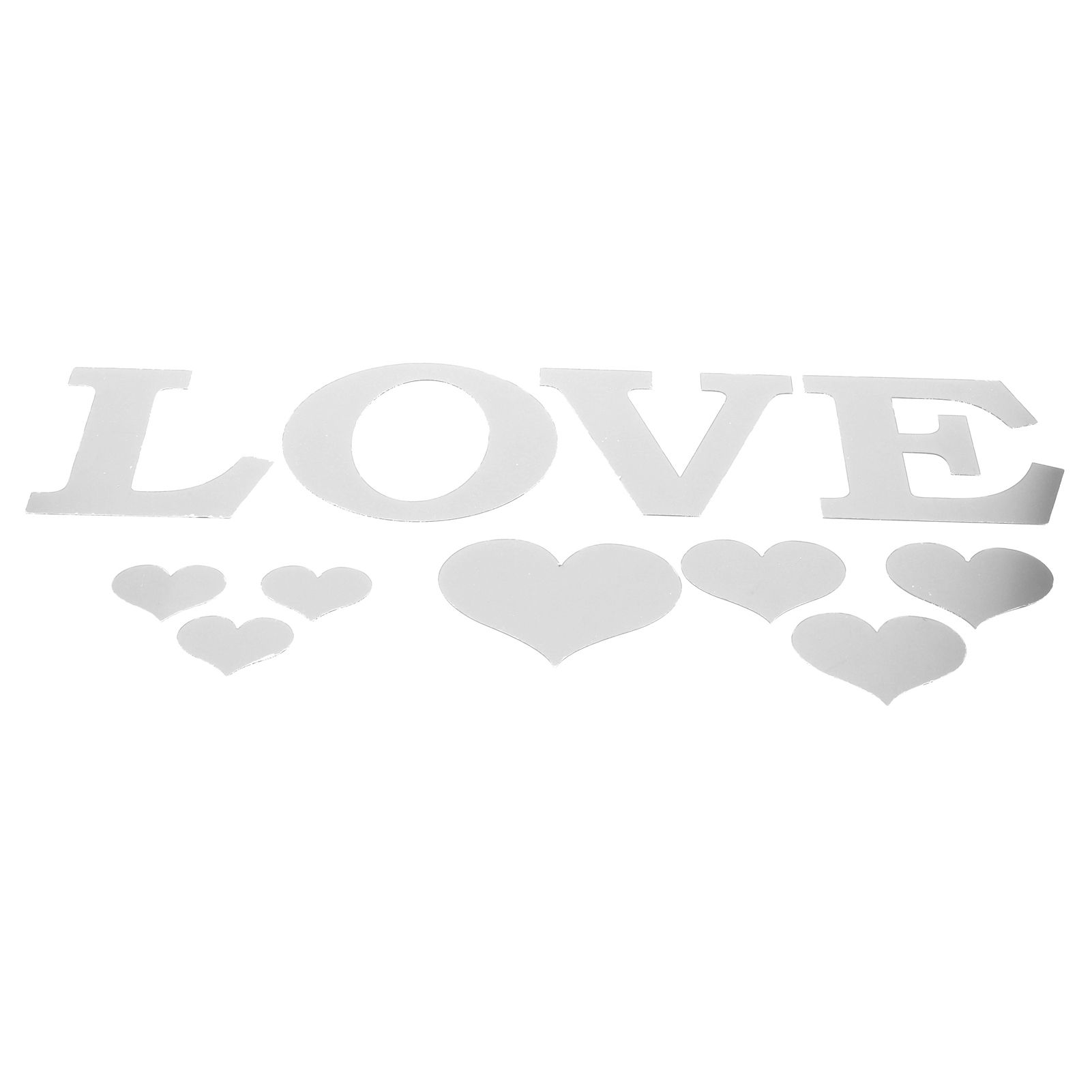 Mirror Wall Stickers Heart Shape DIY Wall Decal for Home Bedroom Living Room DecorSilver - Image 1