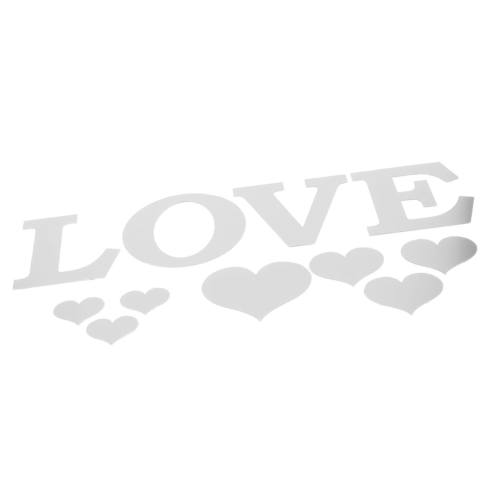 Mirror Wall Stickers Heart Shape DIY Wall Decal for Home Bedroom Living Room DecorSilver - Image 2