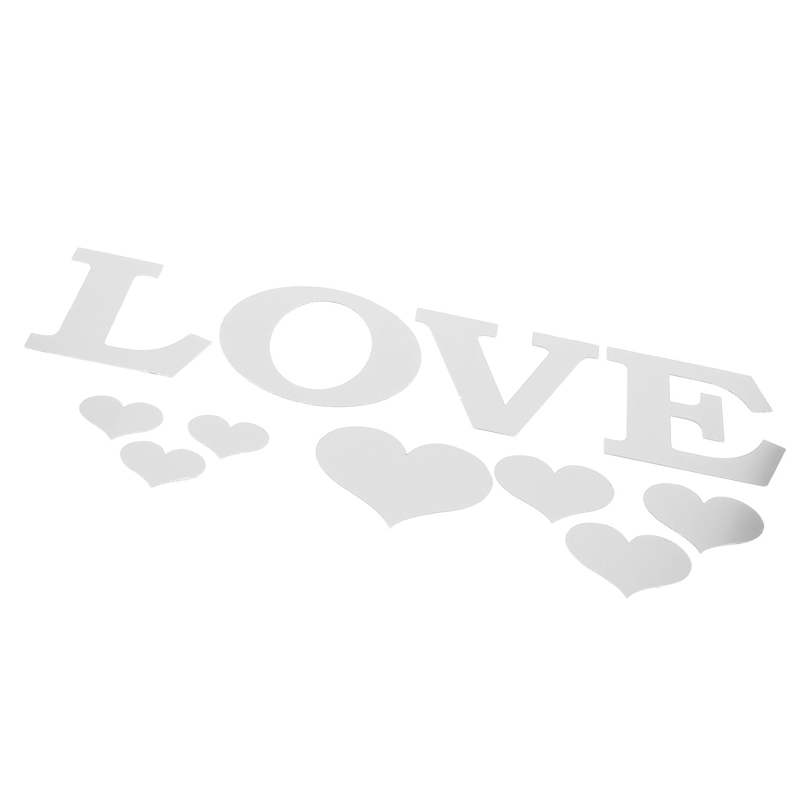 Mirror Wall Stickers Heart Shape DIY Wall Decal for Home Bedroom Living Room DecorSilver - Image 3