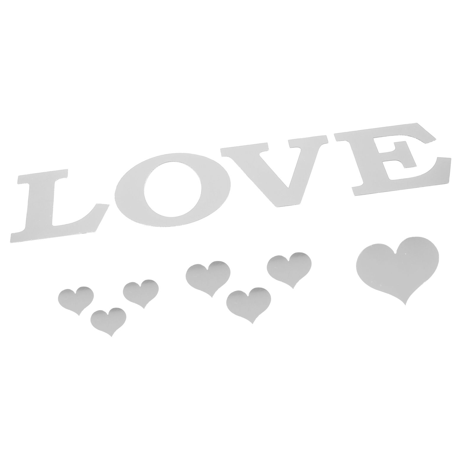 Mirror Wall Stickers Heart Shape DIY Wall Decal for Home Bedroom Living Room DecorSilver - Image 5
