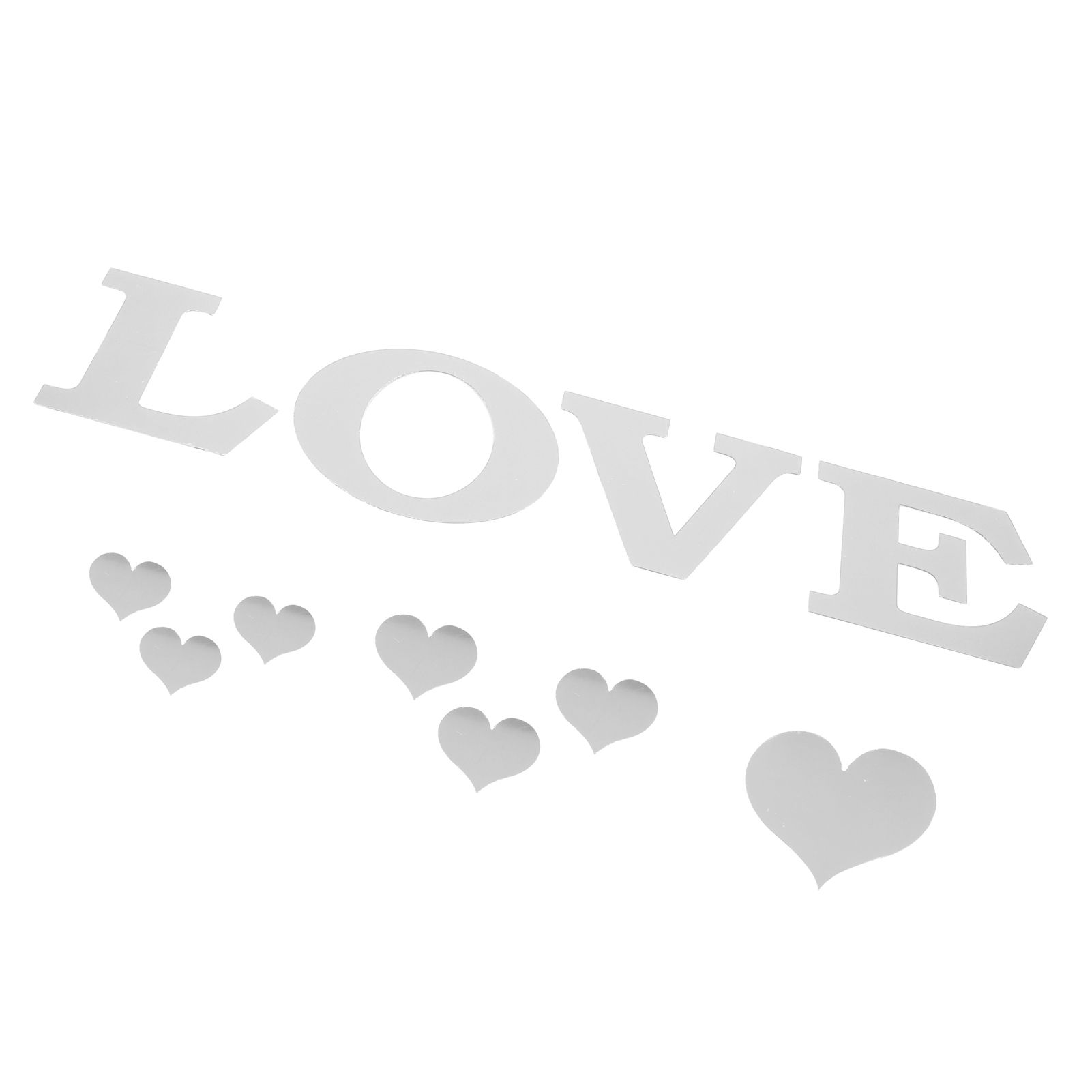 Mirror Wall Stickers Heart Shape DIY Wall Decal for Home Bedroom Living Room DecorSilver - Image 6