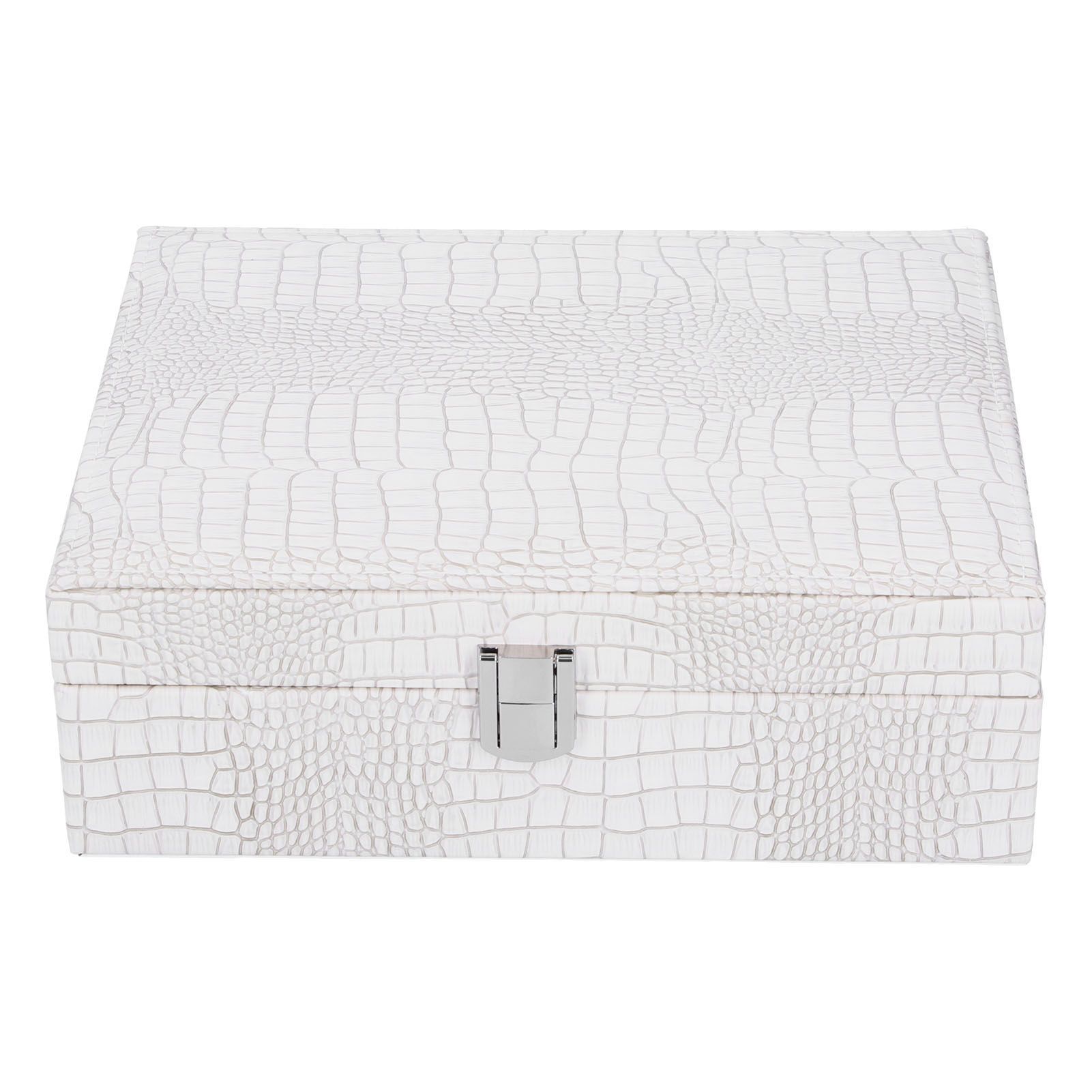 White Artificial Leather Multilayer Jewelry Box Portable Packaging Box for Collecting - Image 1