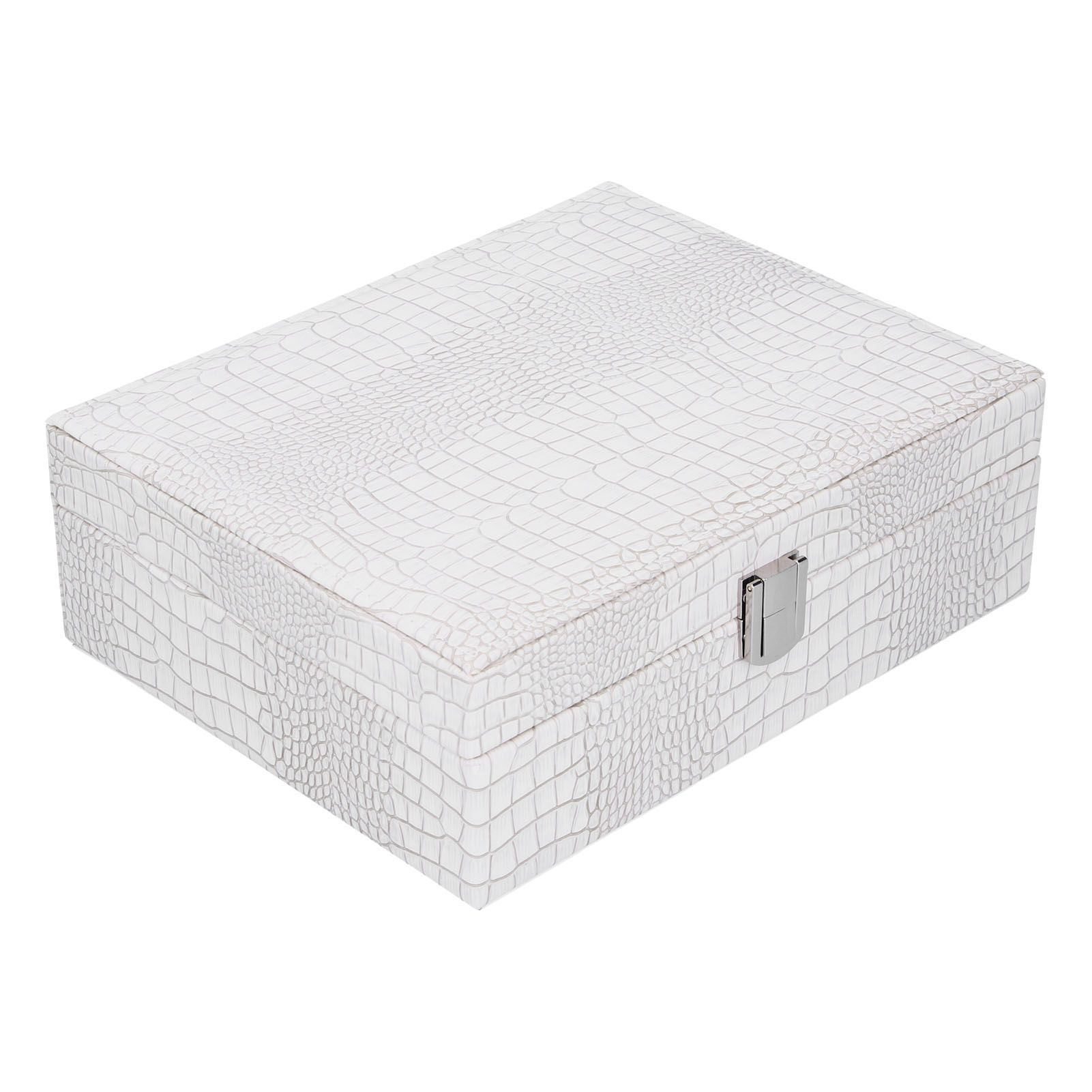 White Artificial Leather Multilayer Jewelry Box Portable Packaging Box for Collecting - Image 2