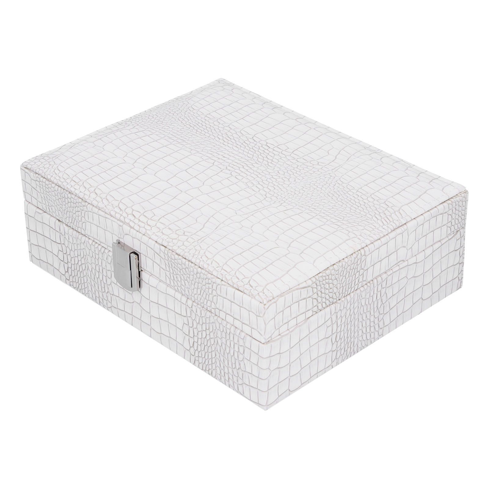 White Artificial Leather Multilayer Jewelry Box Portable Packaging Box for Collecting - Image 3