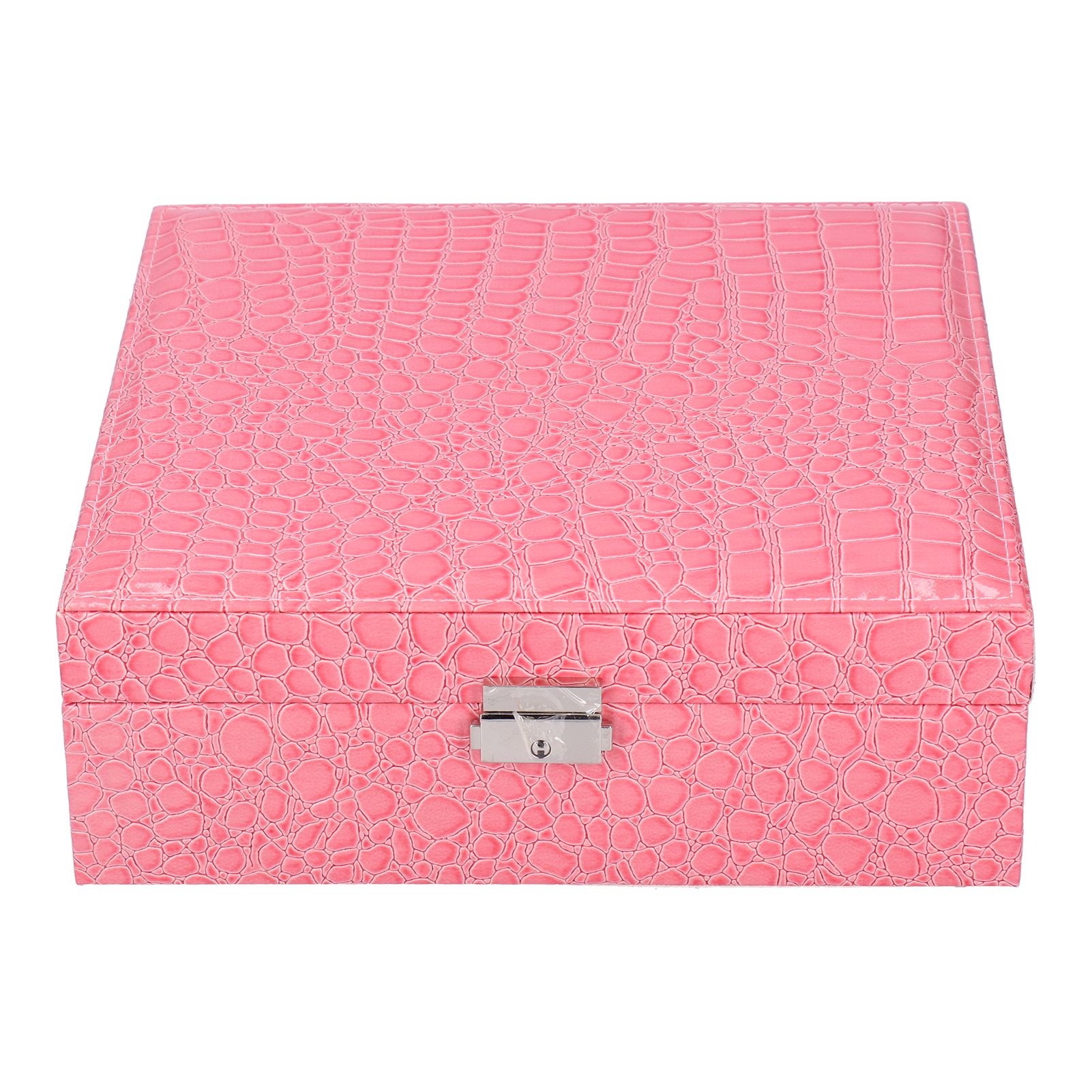 Pink Artificial Leather Jewelry Box Watch Jewelry Packaging Container Holder for Girls - Image 8