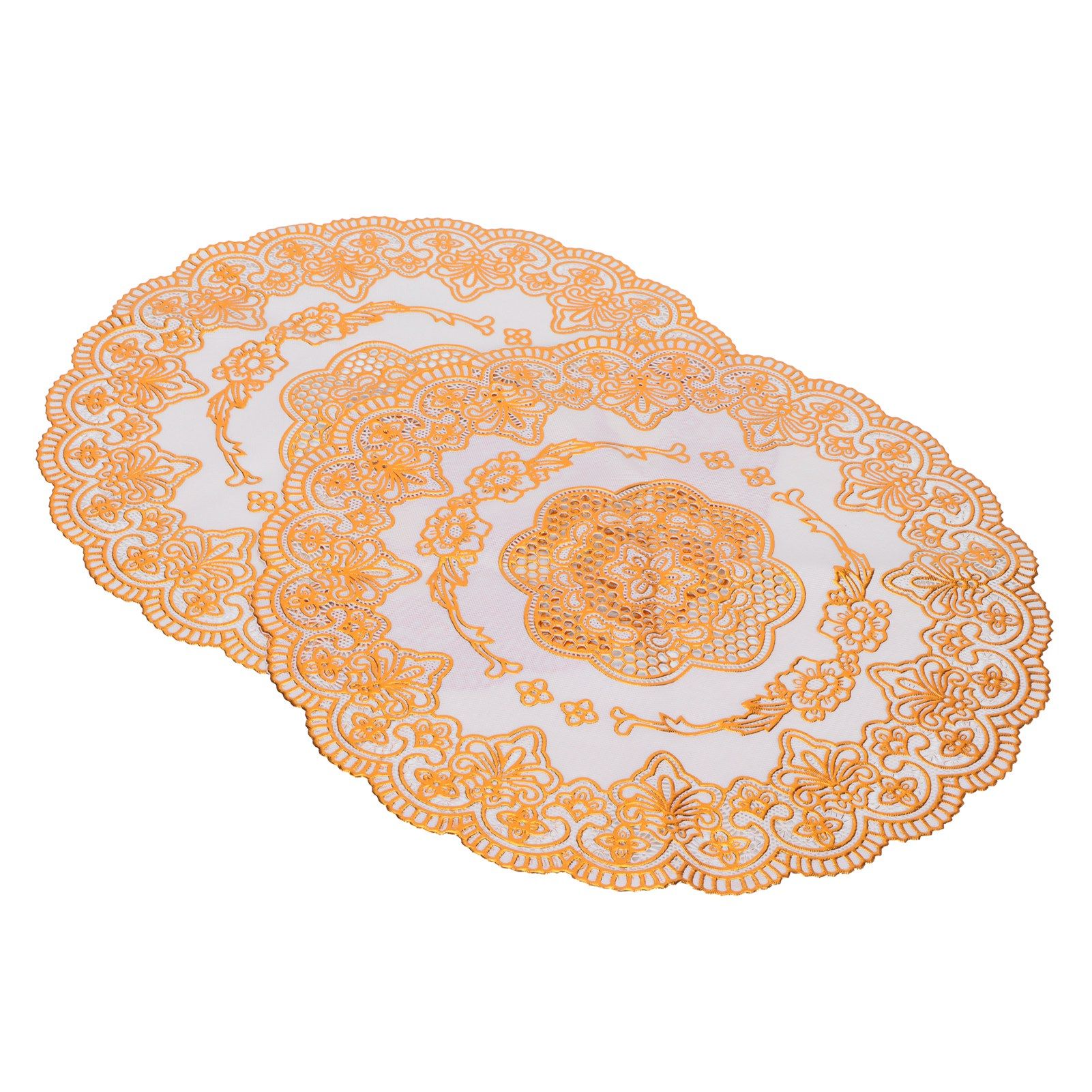 2PCS 30cmx30cm Table Mats Gold Dining Table Placemats for Wedding Party SuppliesStyle 01 - Image 3