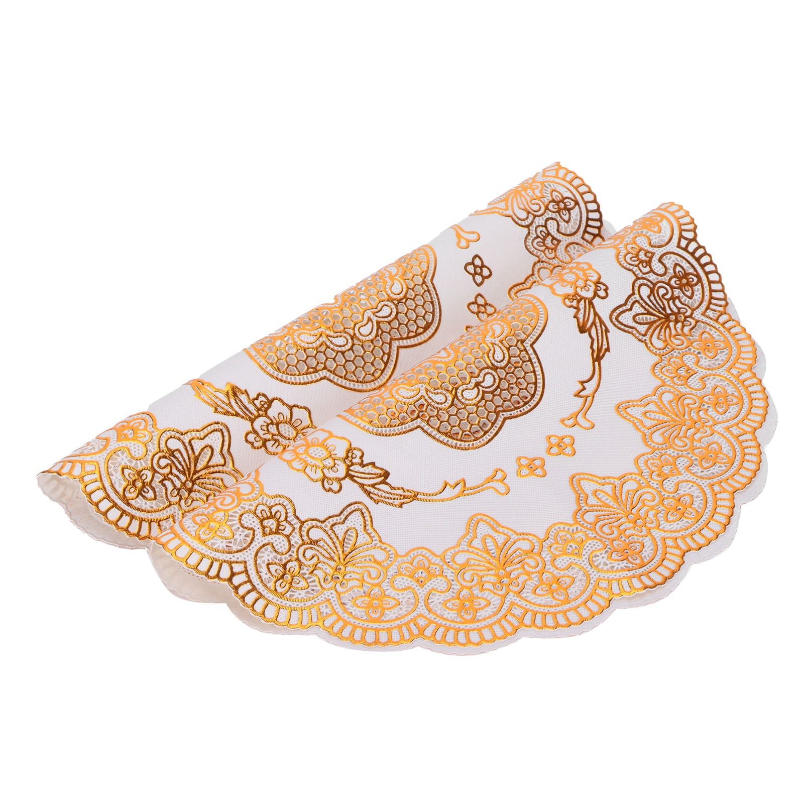 2PCS 30cmx30cm Table Mats Gold Dining Table Placemats for Wedding Party SuppliesStyle 01 - Image 5