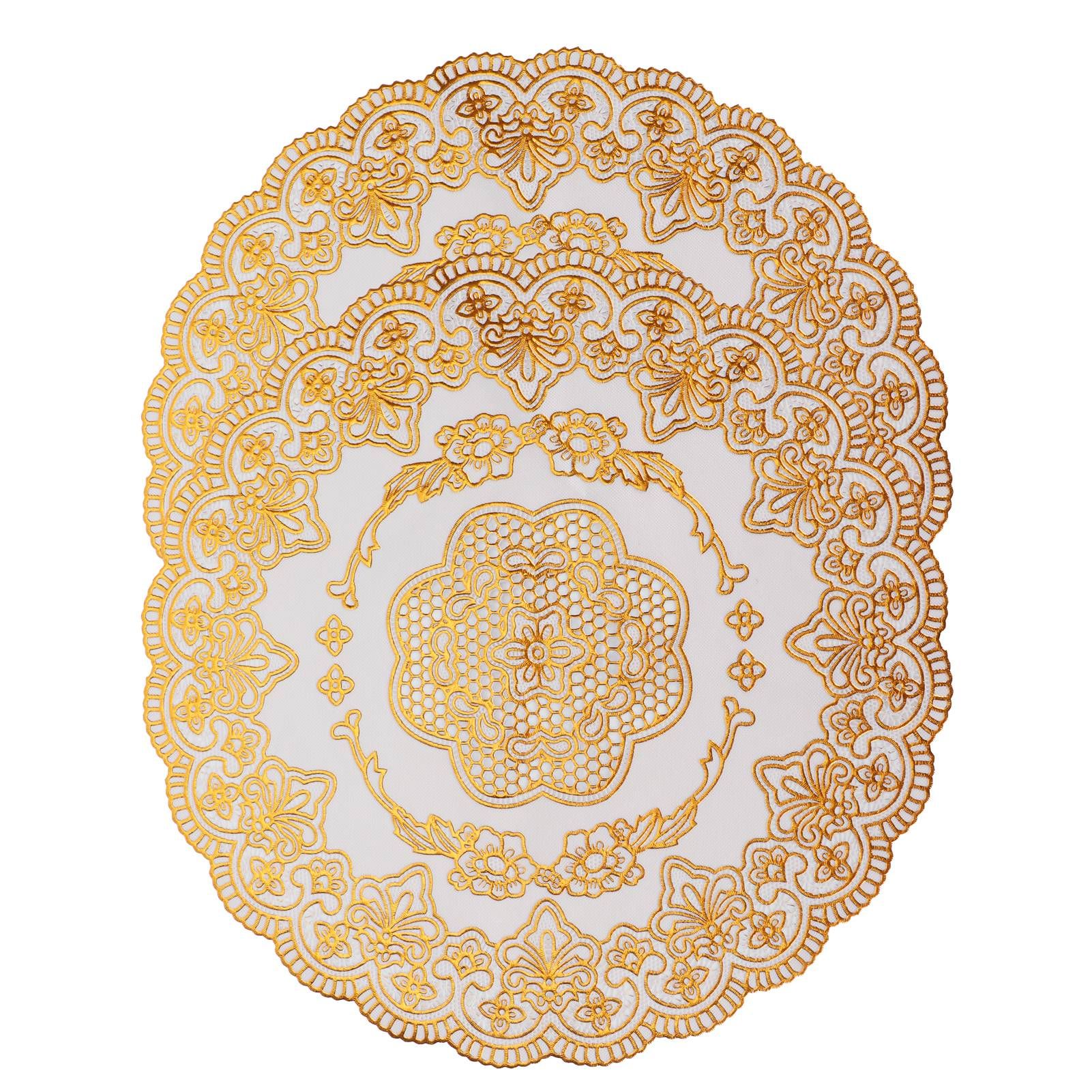 2PCS 30cmx30cm Table Mats Gold Dining Table Placemats for Wedding Party SuppliesStyle 01 - Image 7