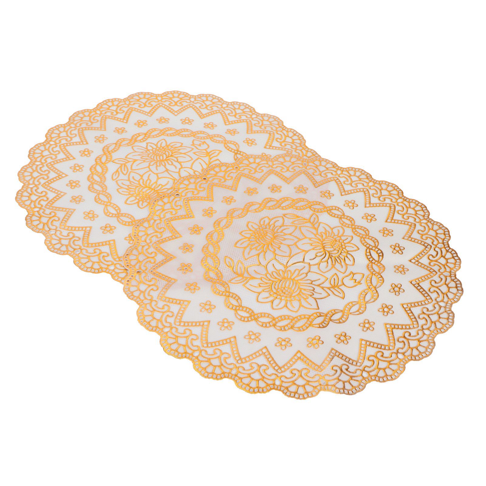 2PCS 30cmx30cm Table Mats Gold Dining Table Placemats for Wedding Party SuppliesStyle 03 - Image 2