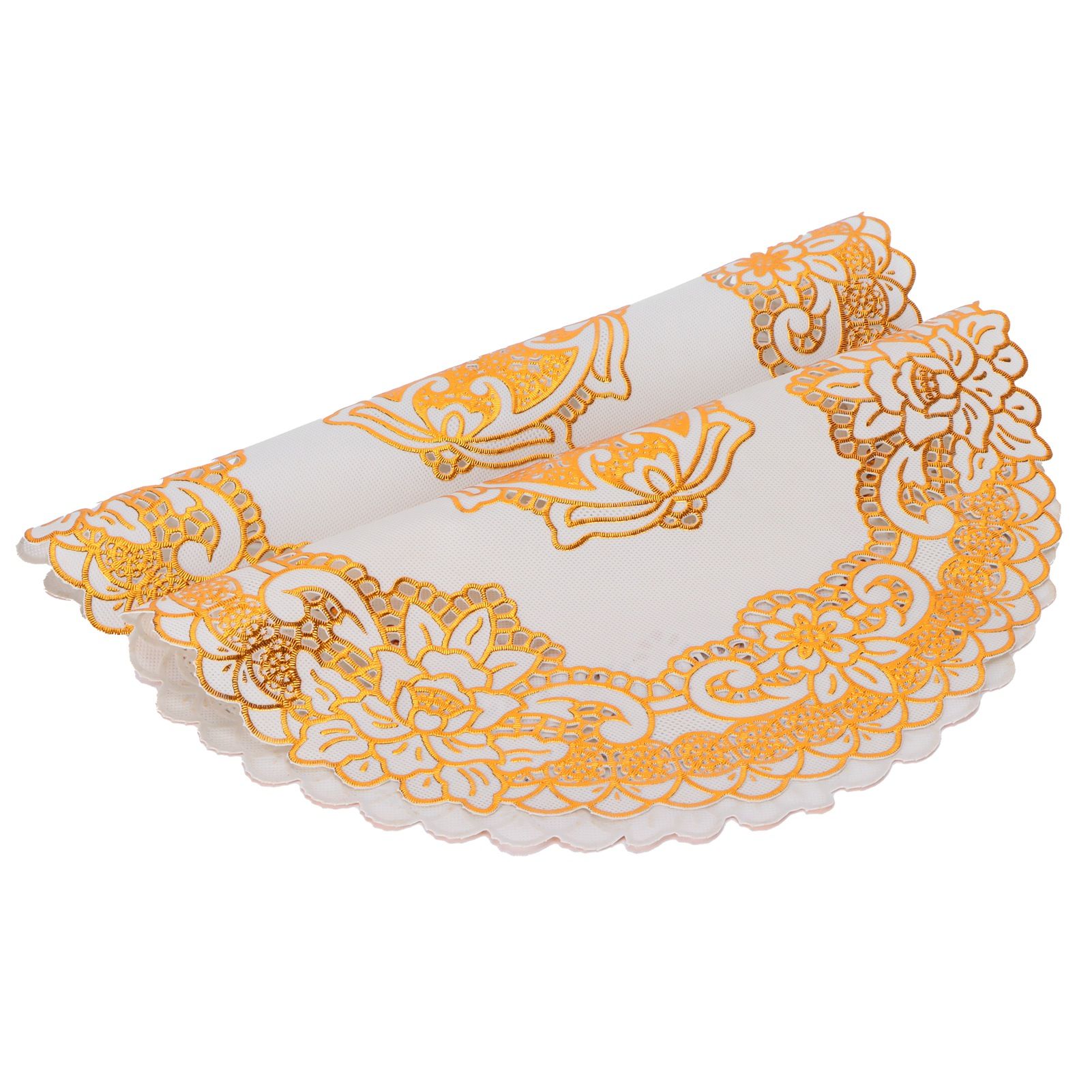 2PCS 30cmx30cm Table Mats Gold Dining Table Placemats for Wedding Party SuppliesStyle 04 - Image 4