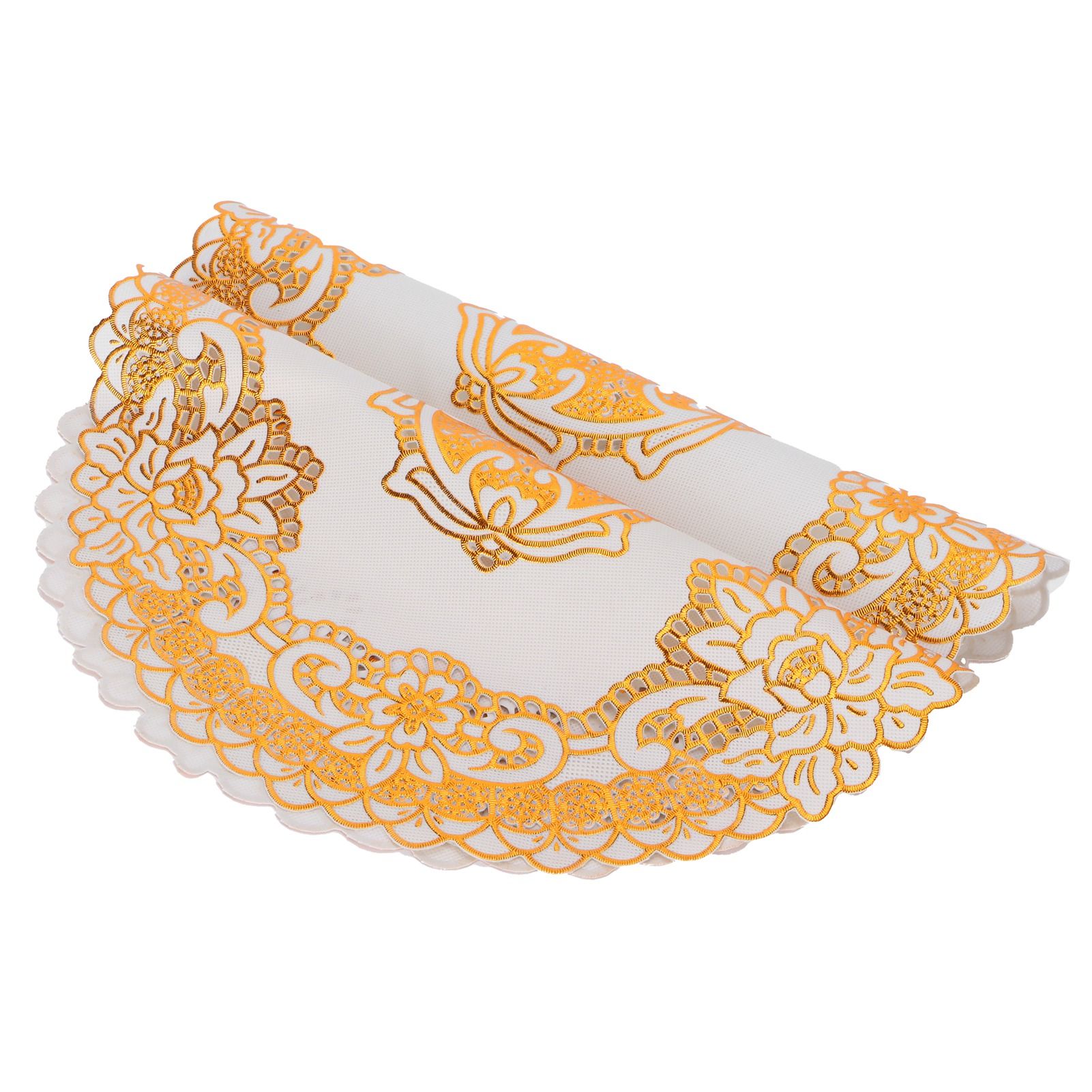 2PCS 30cmx30cm Table Mats Gold Dining Table Placemats for Wedding Party SuppliesStyle 04 - Image 5