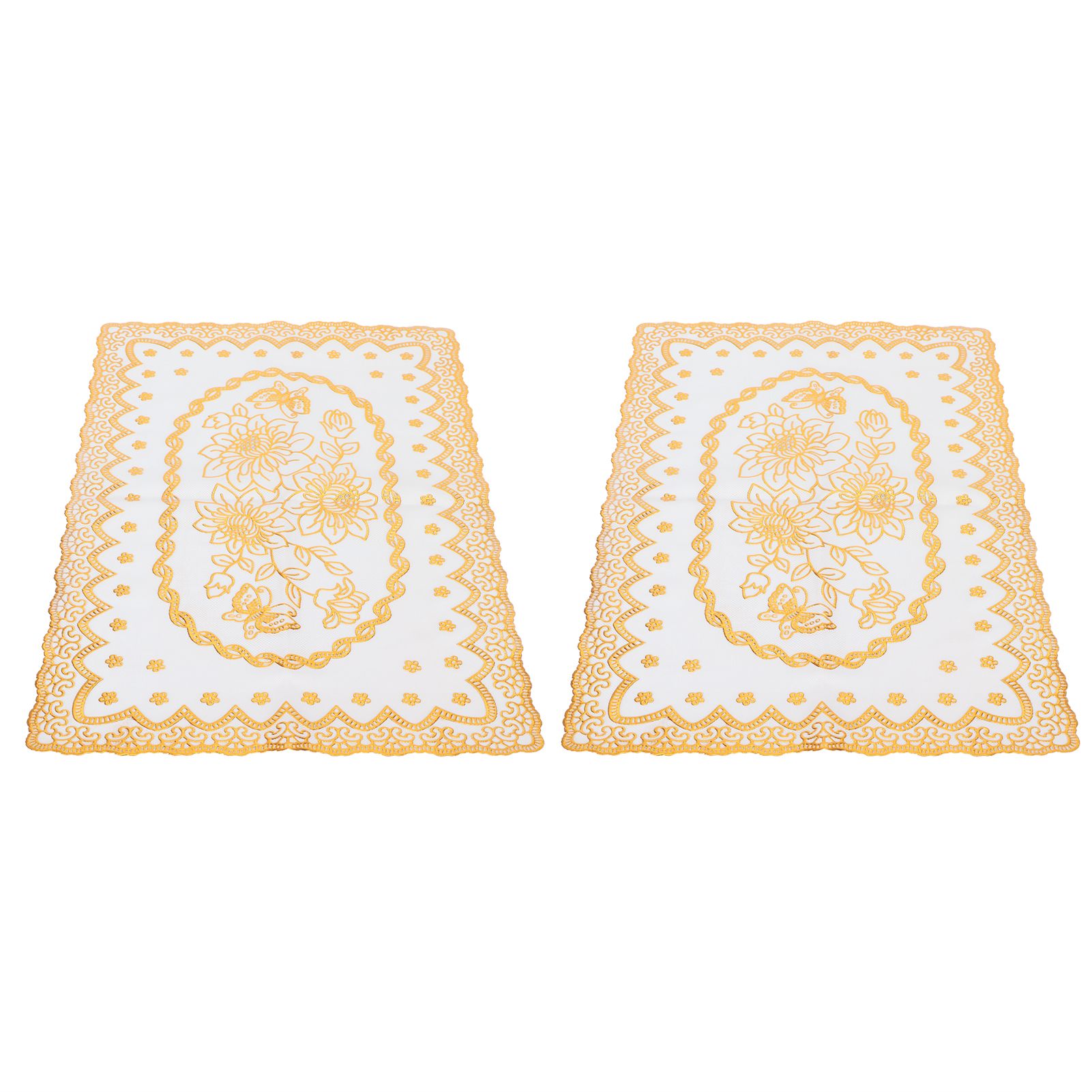 2PCS 30cmx45cm PVC Table Mat Gold Placemats Cup Coaster Pad Kitchen Wedding DecorationStyle 1 - Image 4