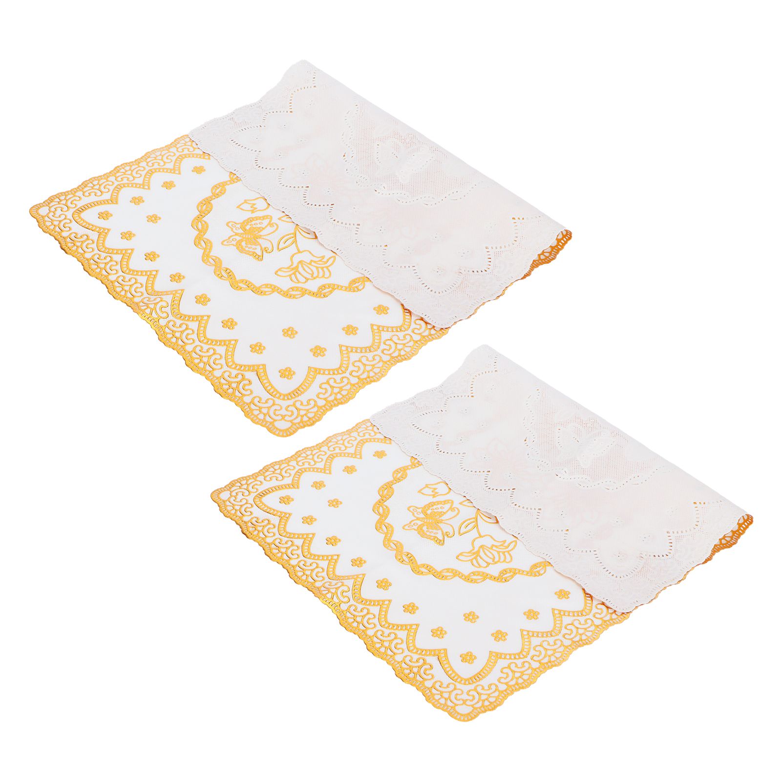 2PCS 30cmx45cm PVC Table Mat Gold Placemats Cup Coaster Pad Kitchen Wedding DecorationStyle 1 - Image 6