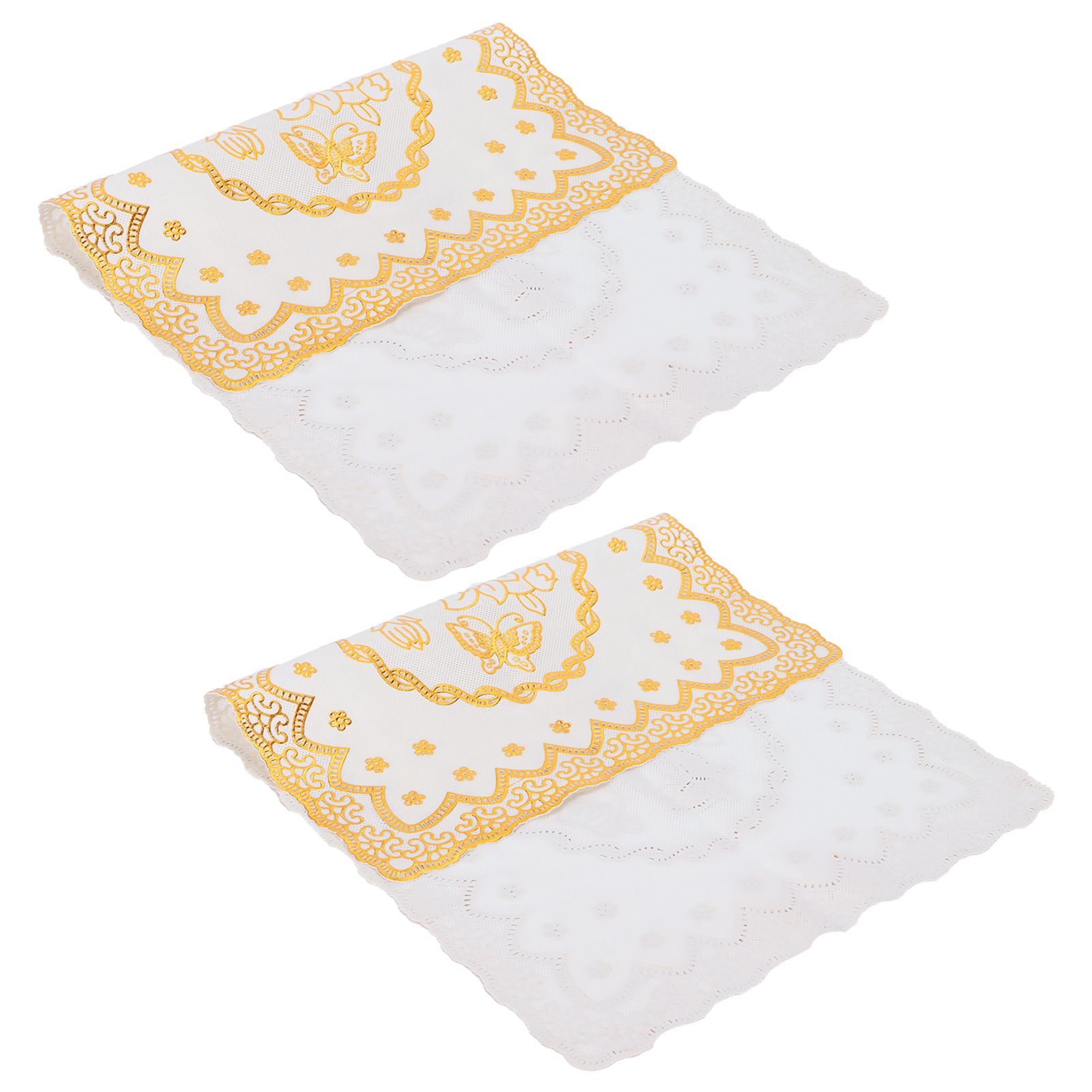 2PCS 30cmx45cm PVC Table Mat Gold Placemats Cup Coaster Pad Kitchen Wedding DecorationStyle 1 - Image 7