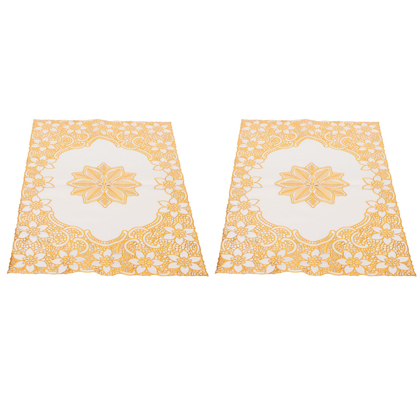 2PCS 30cmx45cm PVC Table Mat Gold Placemats Cup Coaster Pad Kitchen Wedding DecorationStyle 2 - Image 4
