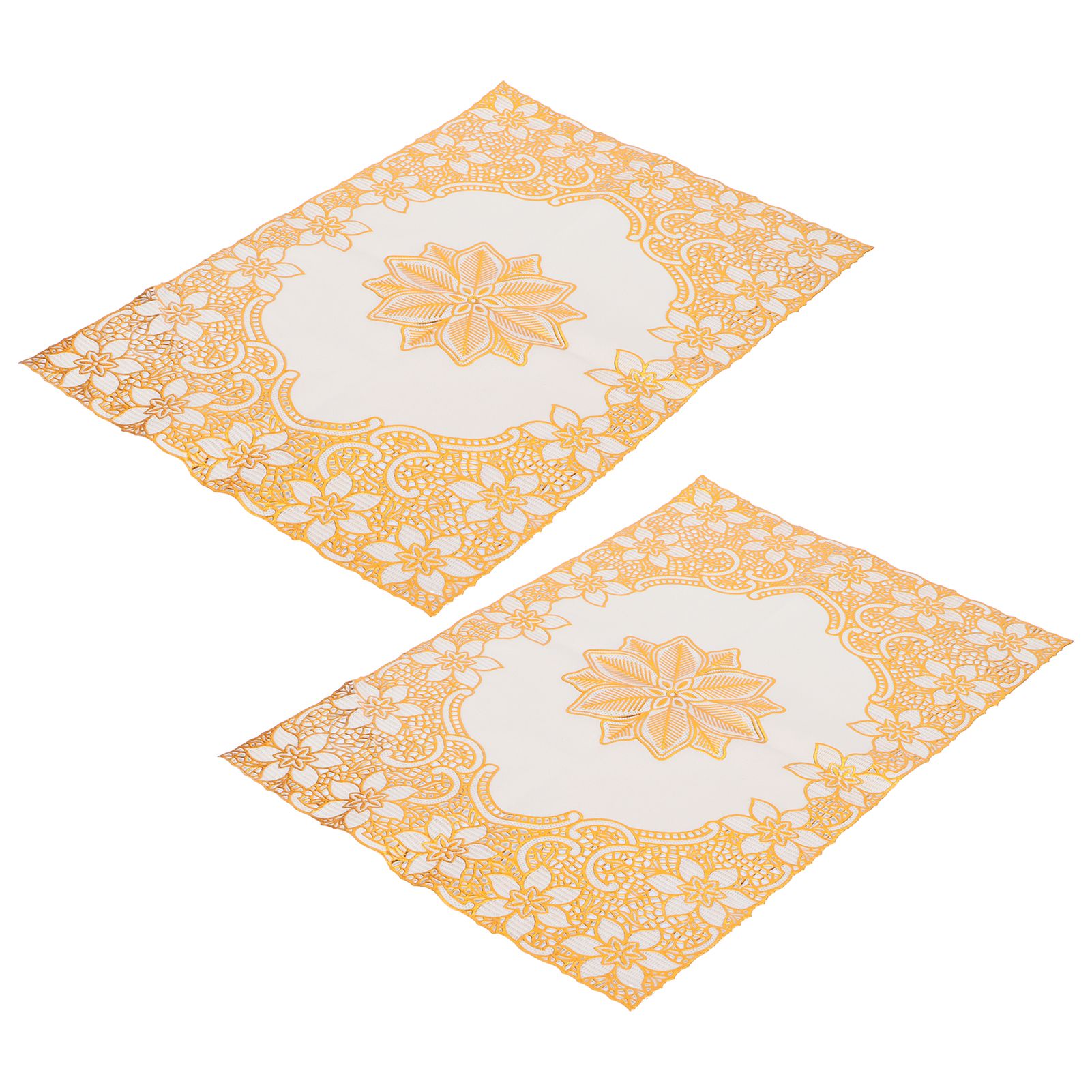 2PCS 30cmx45cm PVC Table Mat Gold Placemats Cup Coaster Pad Kitchen Wedding DecorationStyle 2 - Image 5