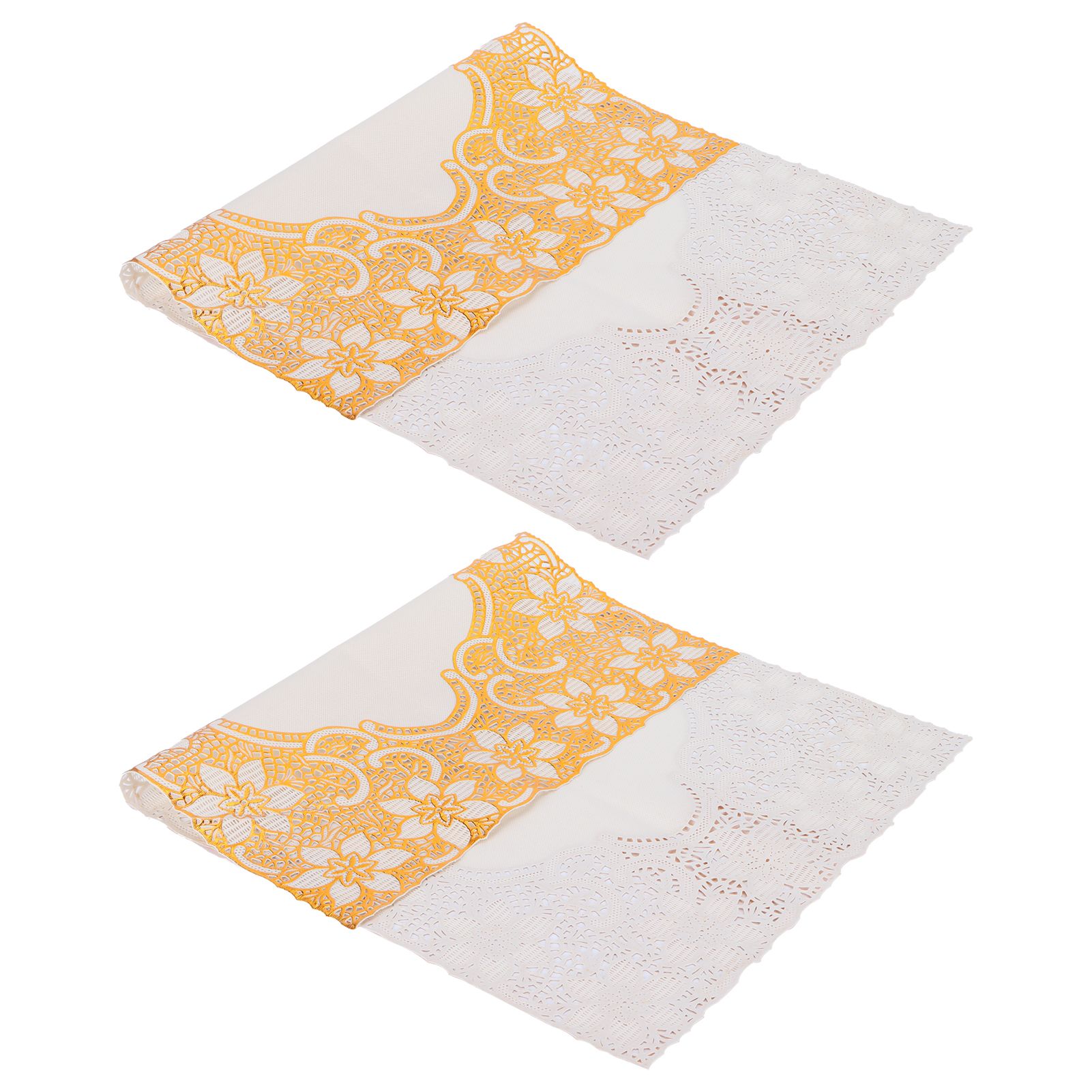 2PCS 30cmx45cm PVC Table Mat Gold Placemats Cup Coaster Pad Kitchen Wedding DecorationStyle 2 - Image 6