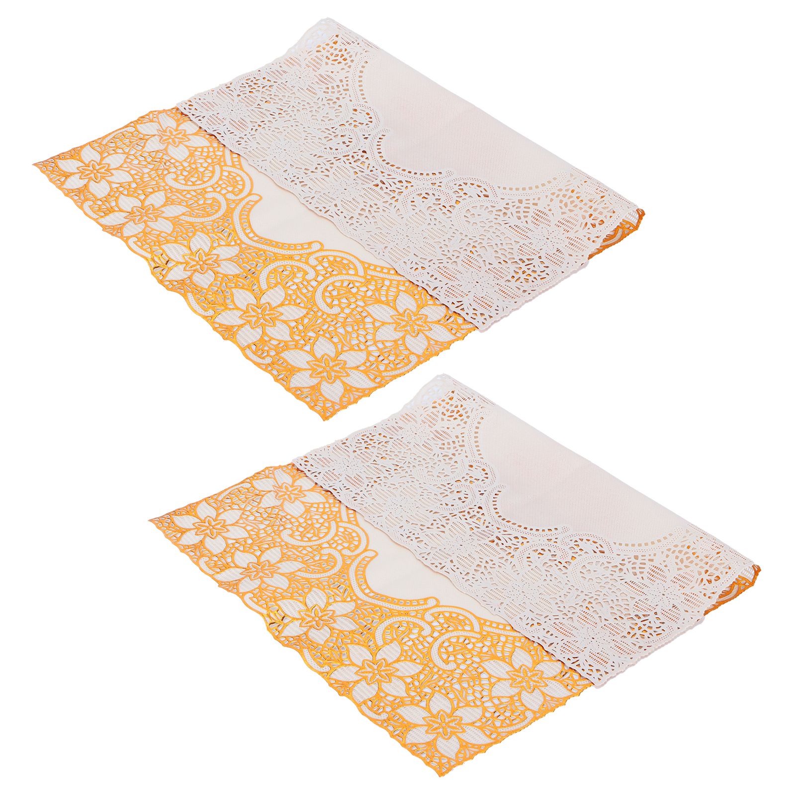 2PCS 30cmx45cm PVC Table Mat Gold Placemats Cup Coaster Pad Kitchen Wedding DecorationStyle 2 - Image 7