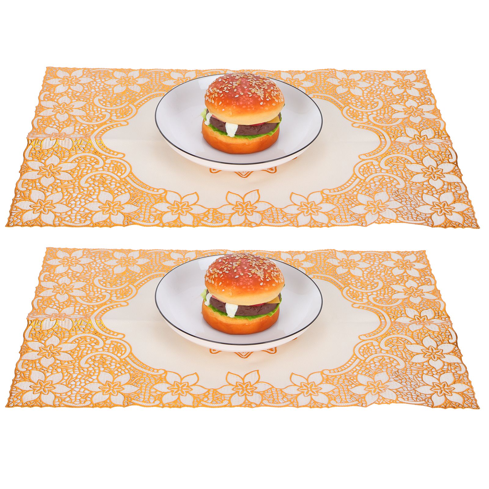 2PCS 30cmx45cm PVC Table Mat Gold Placemats Cup Coaster Pad Kitchen Wedding DecorationStyle 2 - Image 8