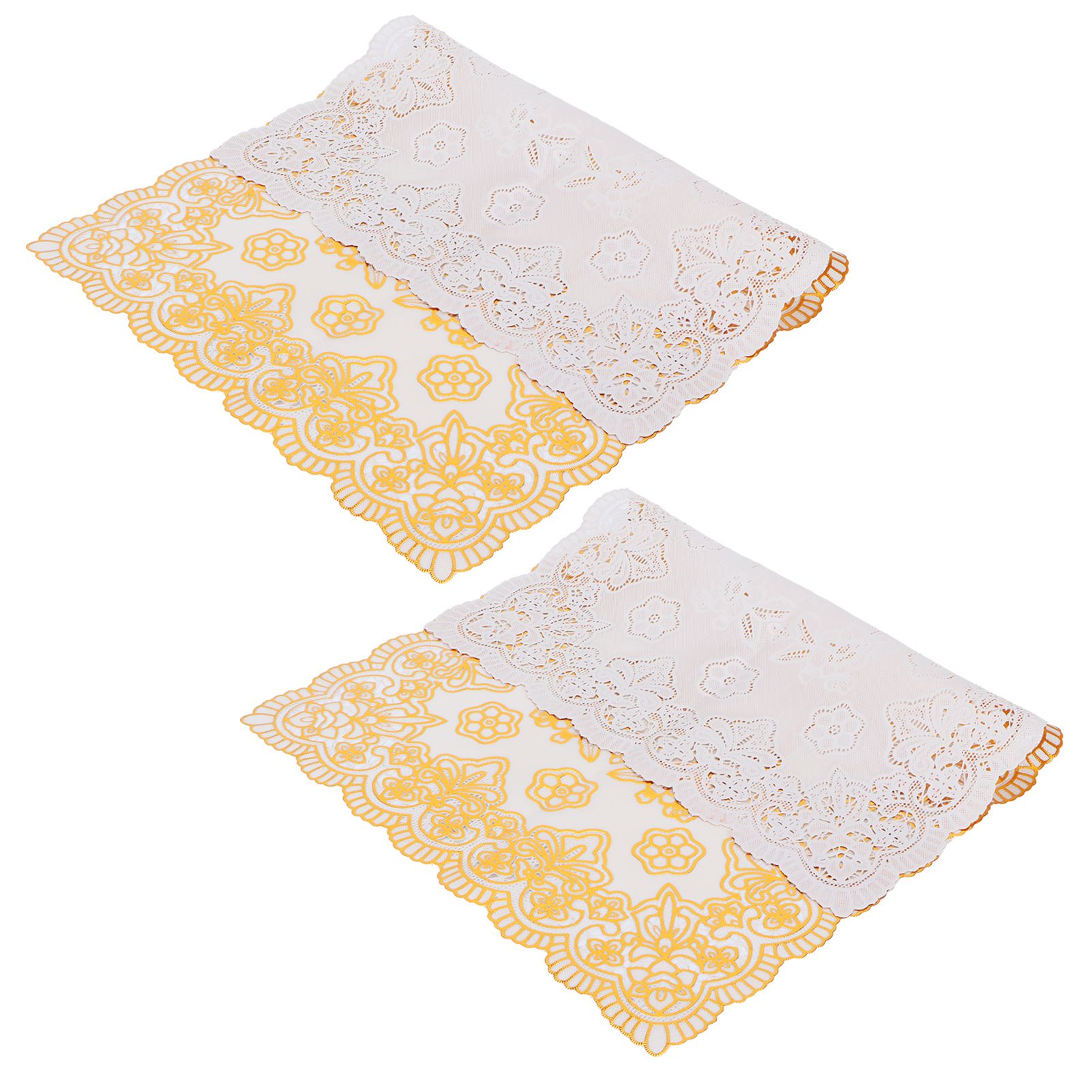 2PCS 30cmx45cm PVC Table Mat Gold Placemats Cup Coaster Pad Kitchen Wedding DecorationStyle 4 - Image 6