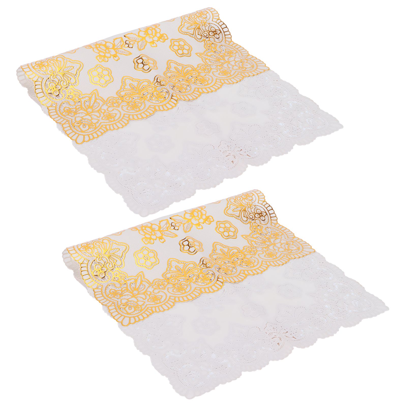 2PCS 30cmx45cm PVC Table Mat Gold Placemats Cup Coaster Pad Kitchen Wedding DecorationStyle 4 - Image 7